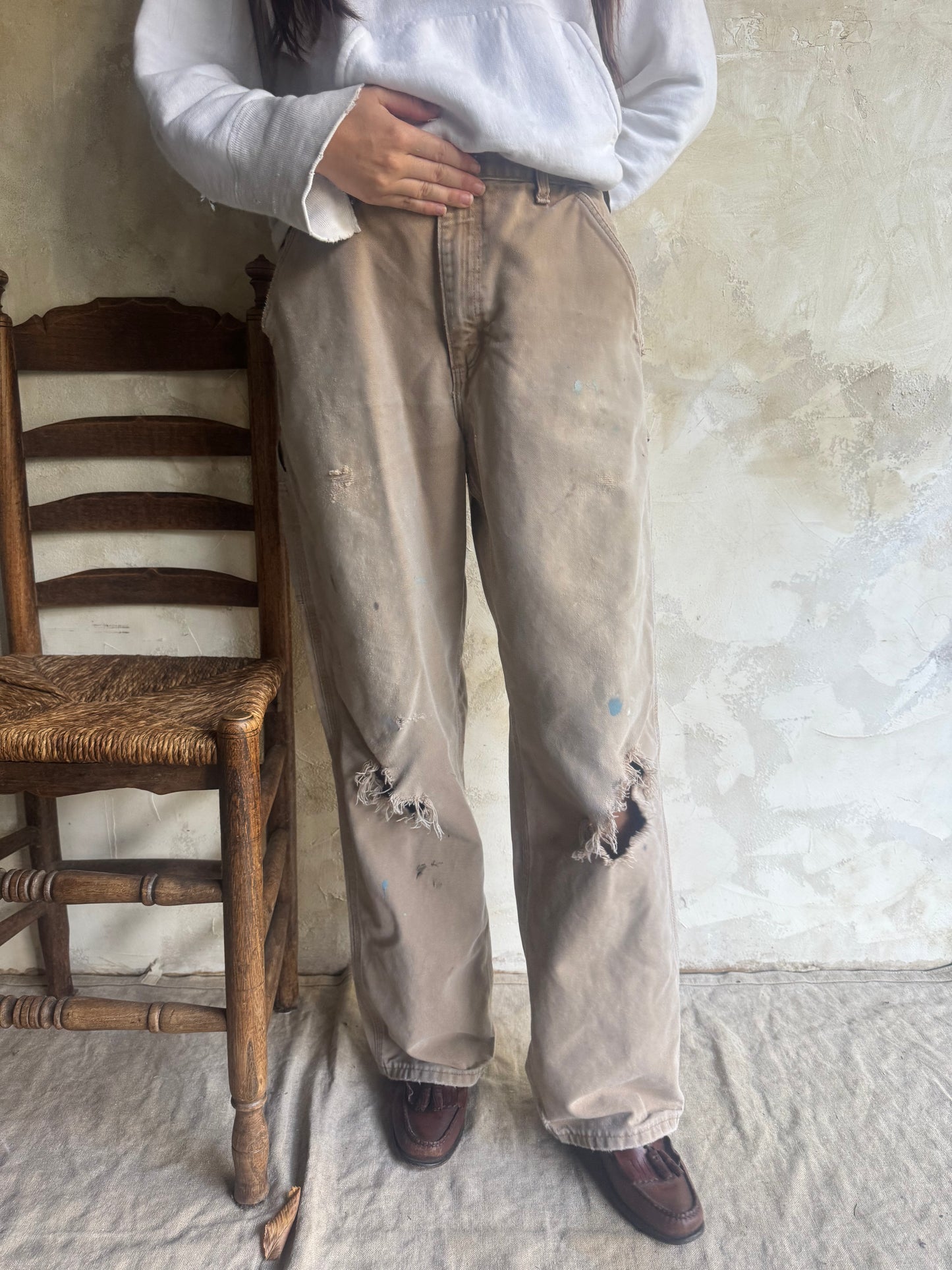 Distressed Tan Carhartt Workwear Pants