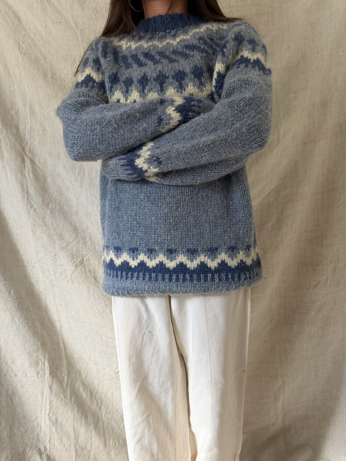 Icelandic Blue Wool Sweater