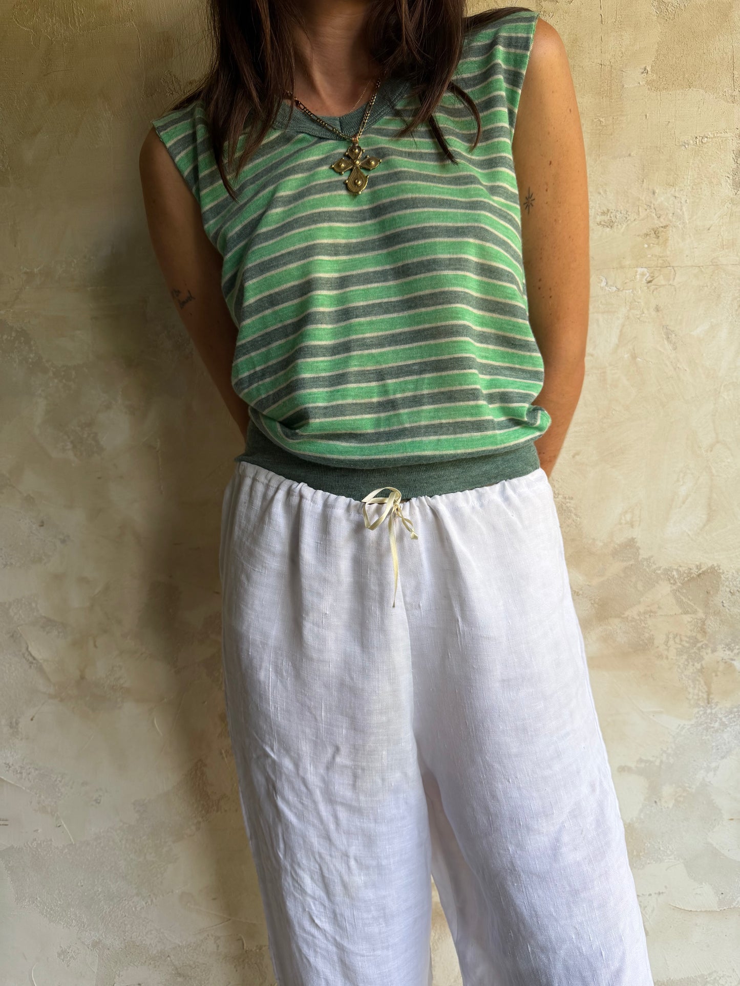 70s Green Striped Tank