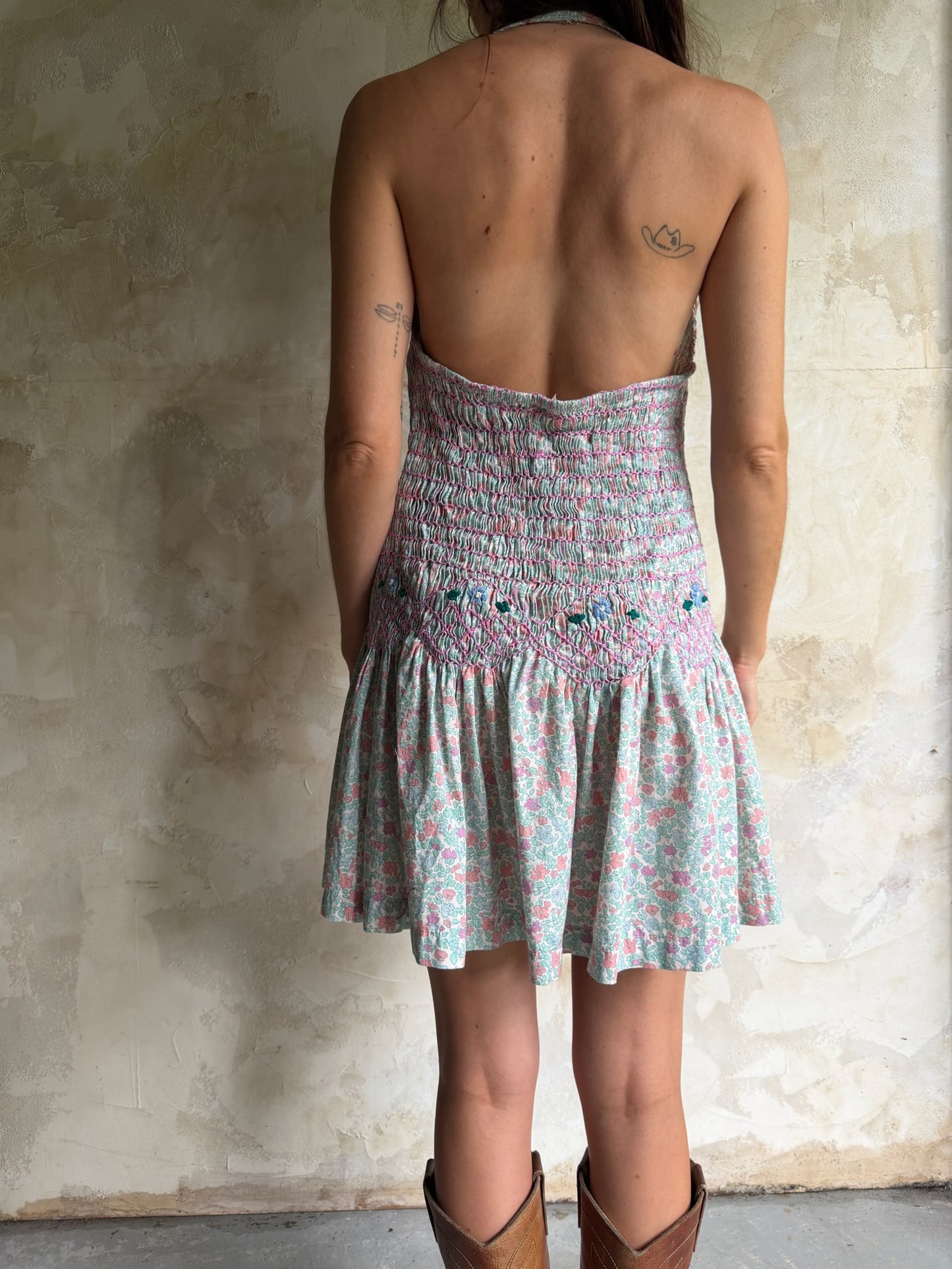 Floral Mini Halter Dress