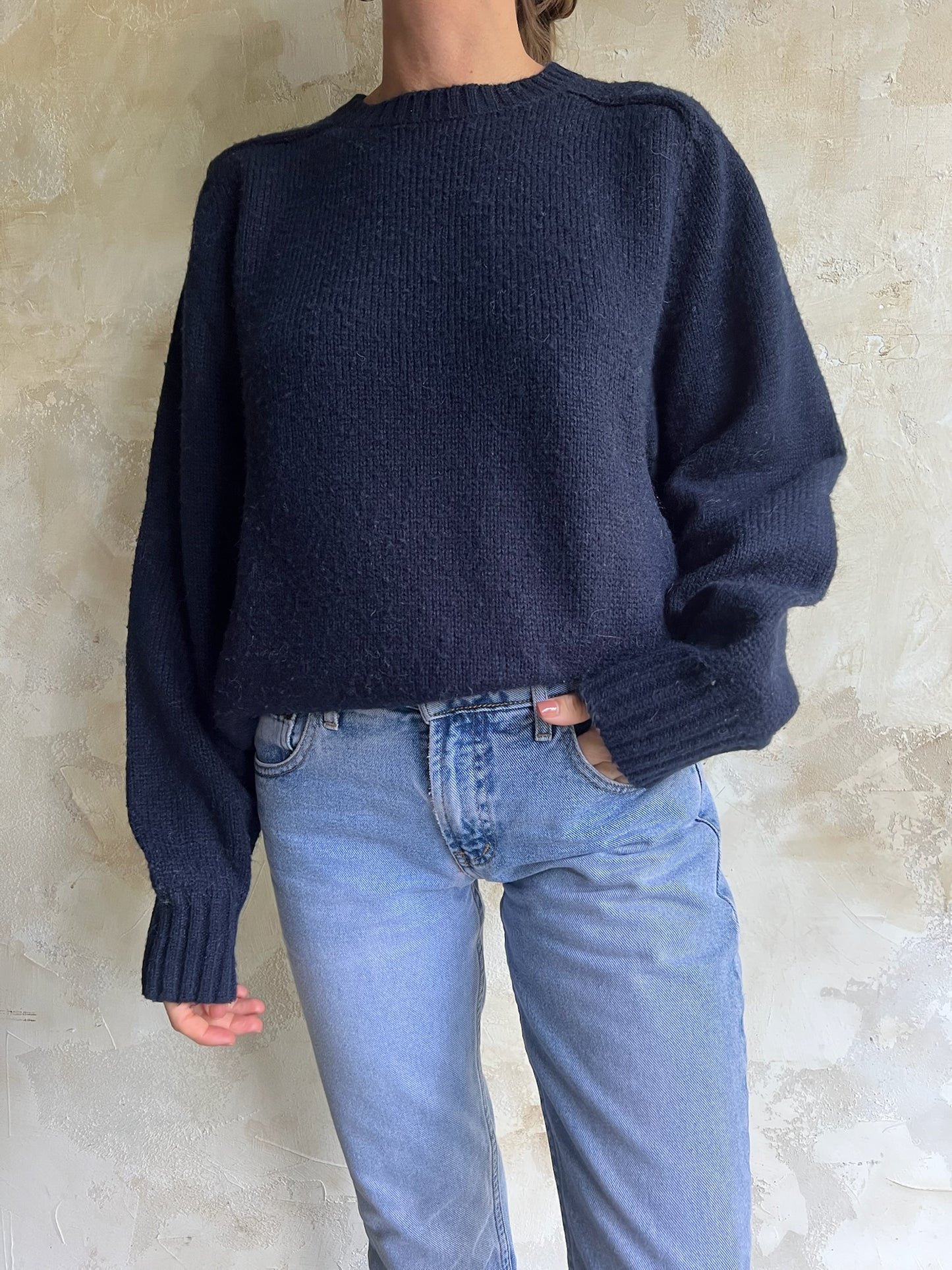 Navy Acrylic Pullover
