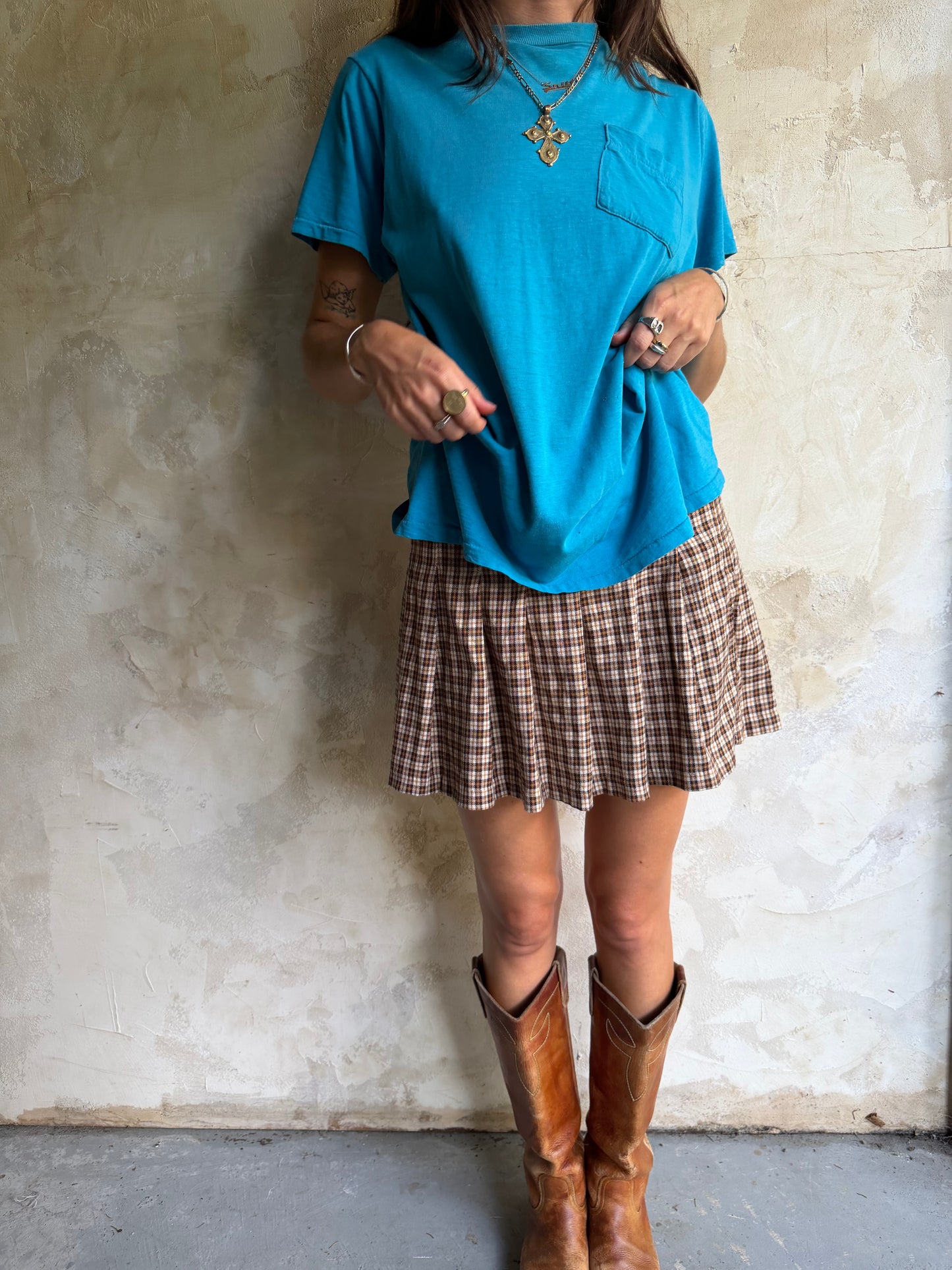 Thin Bright Blue Pocket Tee