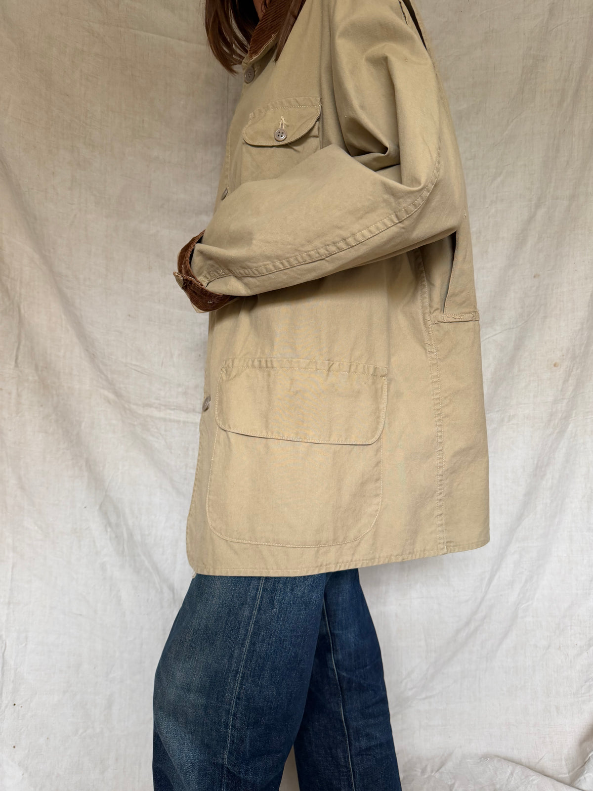 Taupe + Brown Suede Hunting Jacket