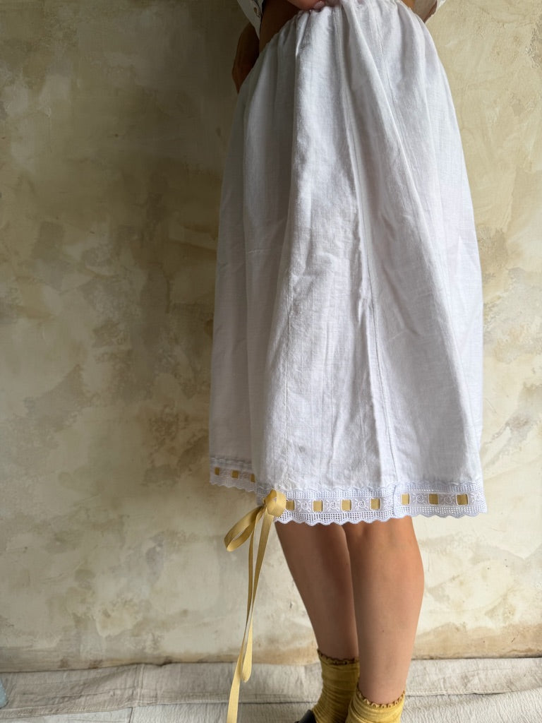 Reworked Skirt with Marigold Bow