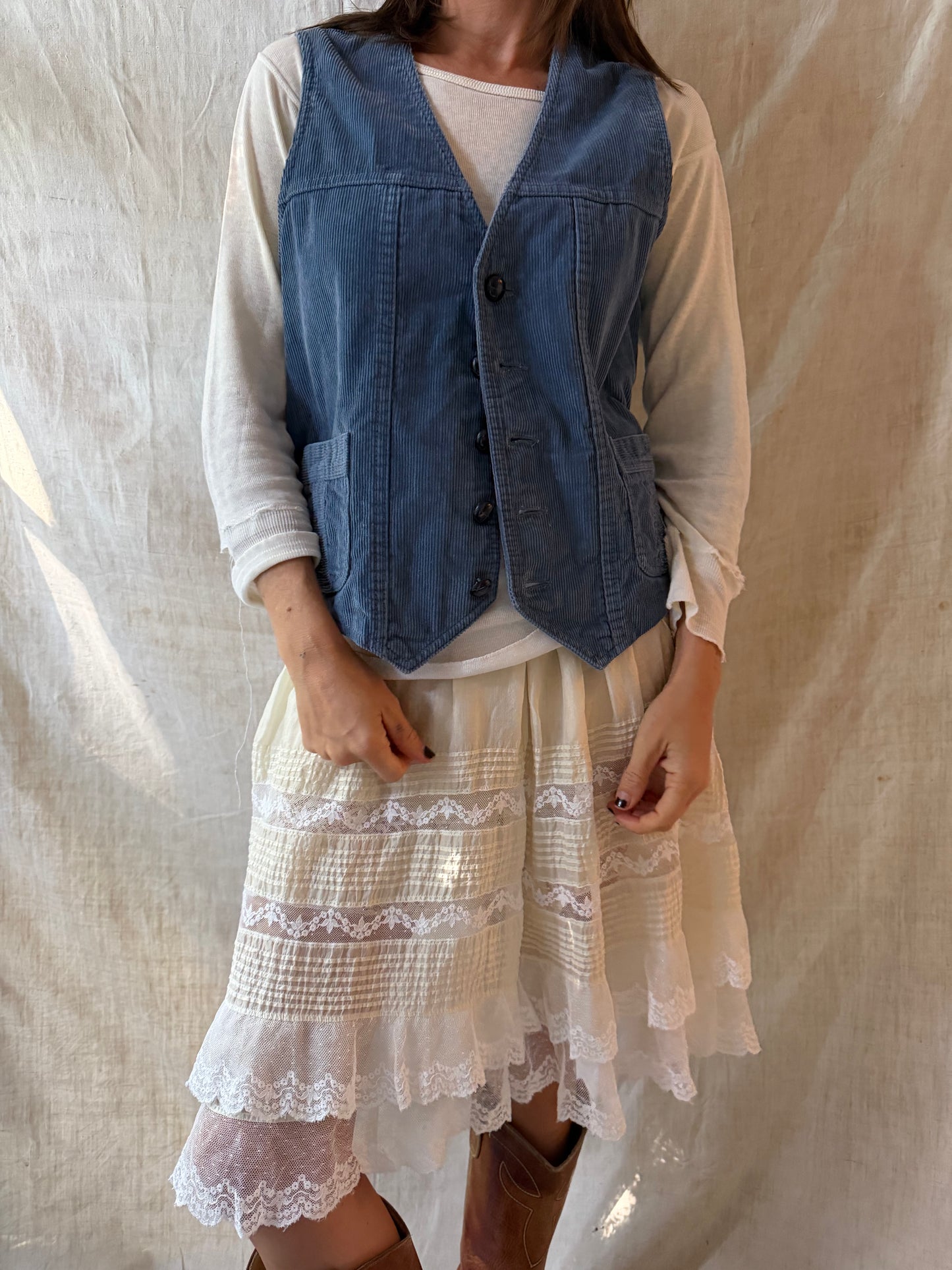 Blue Corduroy Vest