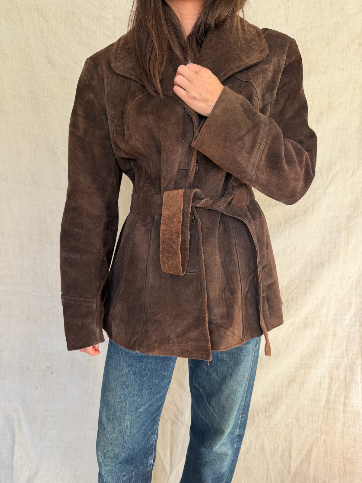 70s Chocolate Brown Suede Jacket