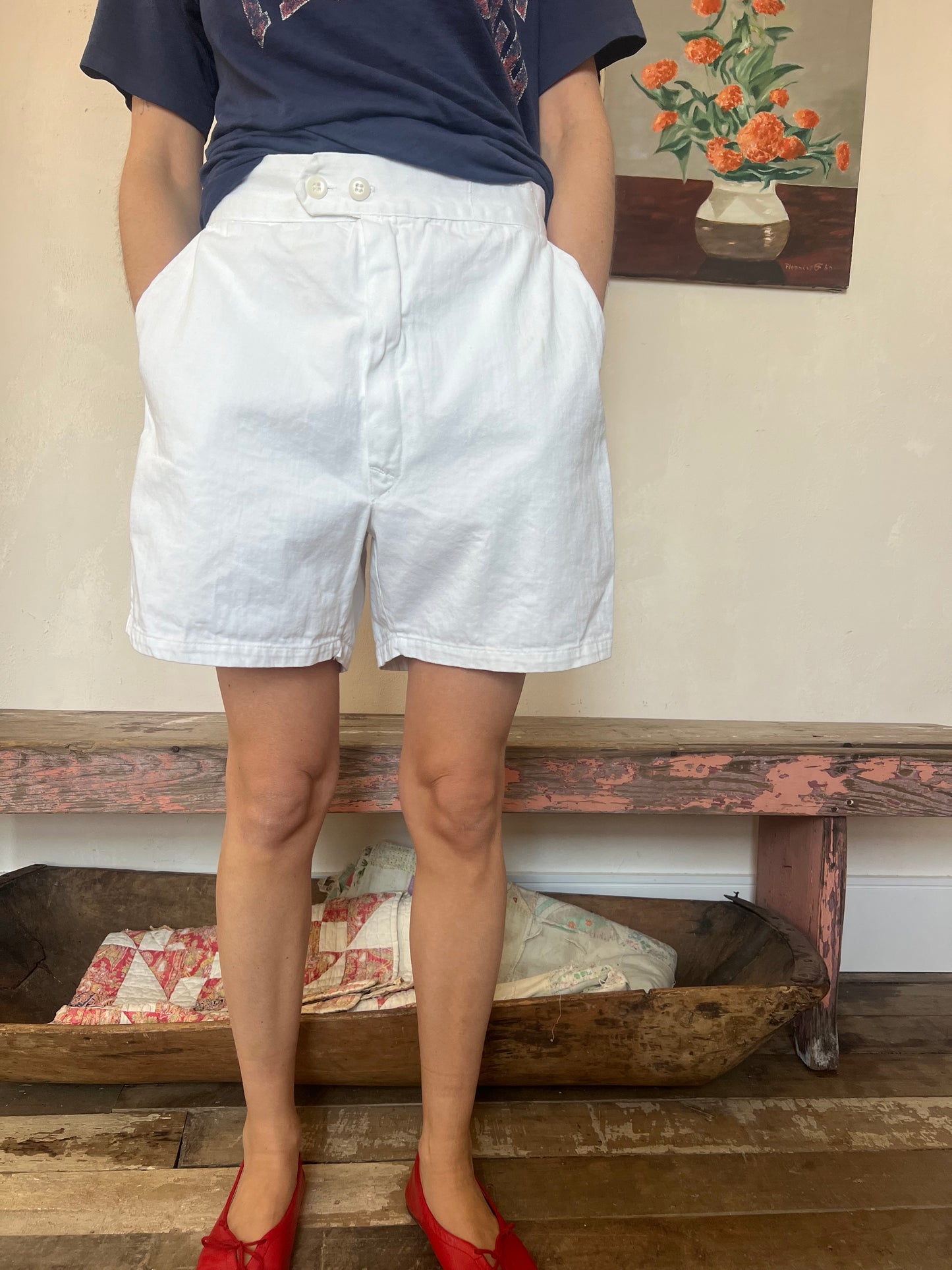 White Cotton Short