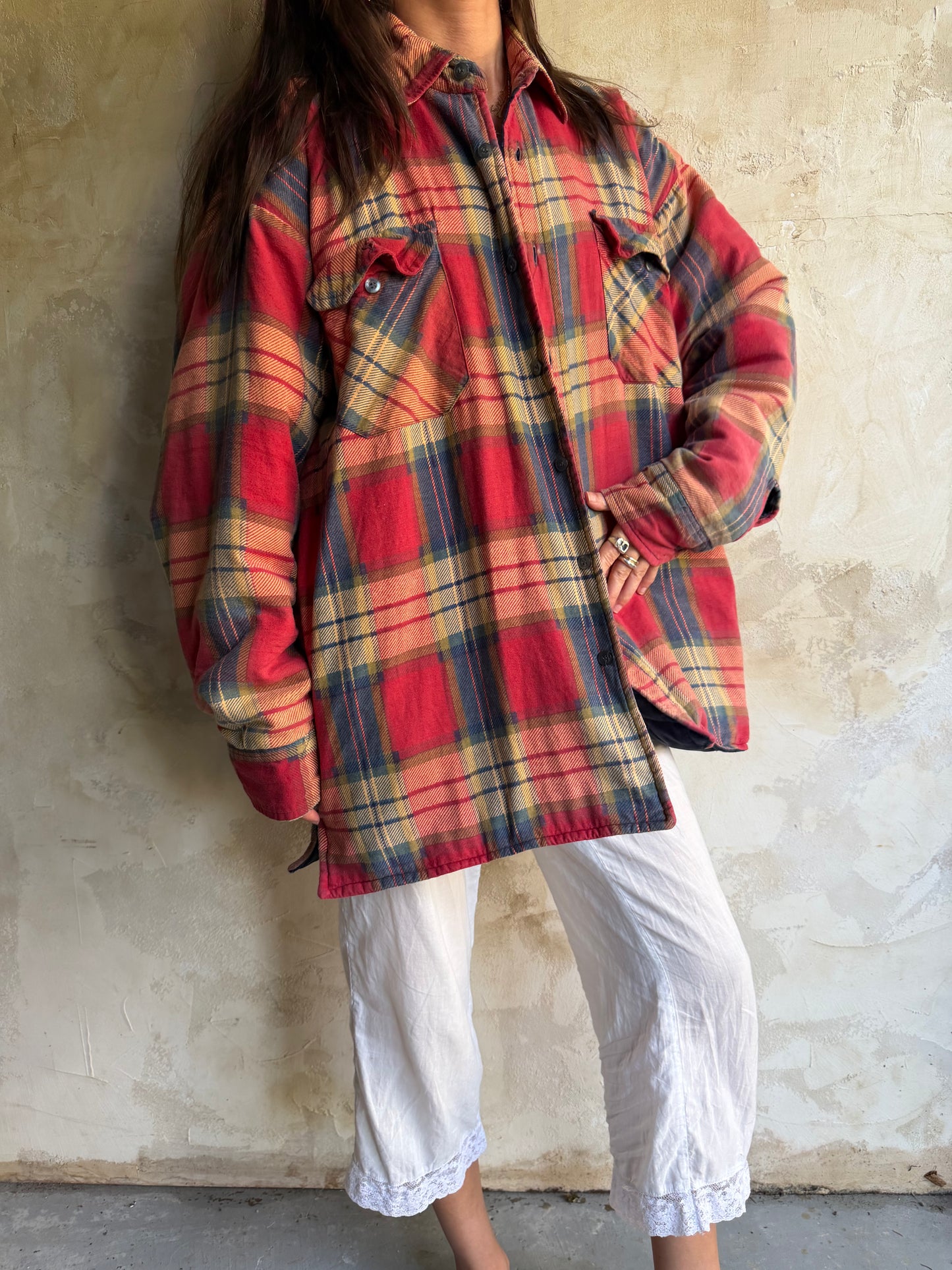 Quilted Lined Faded Red Flannel