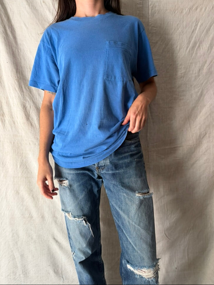 Vintage Royal Blue Pocket Tee