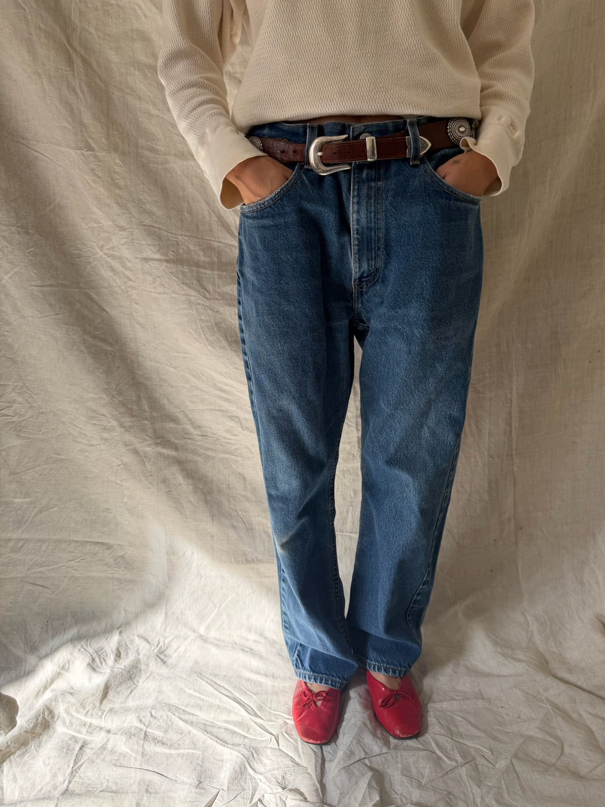Dark Wash Levi’s 505s