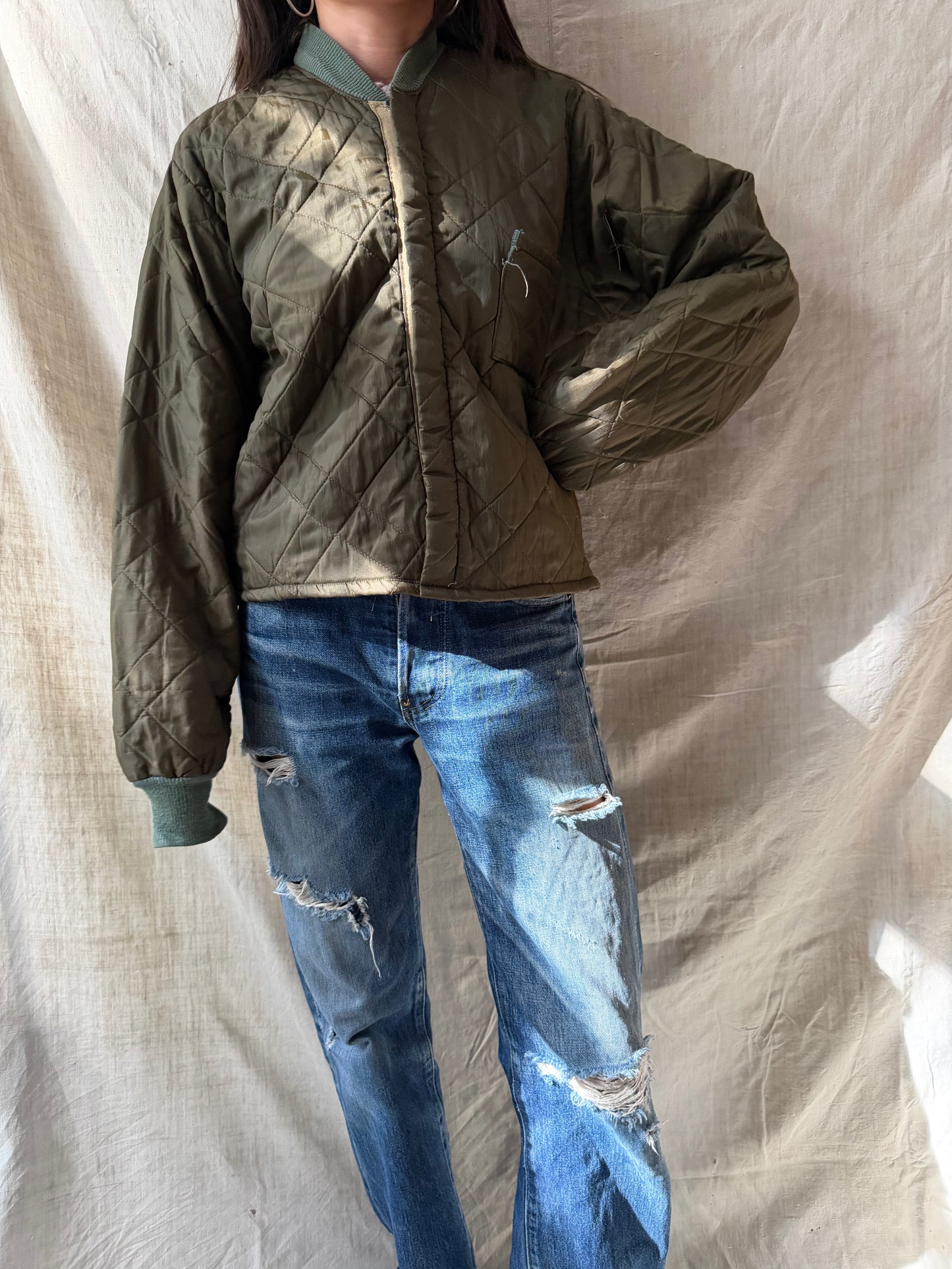 Cropped Military Coveralls Liner