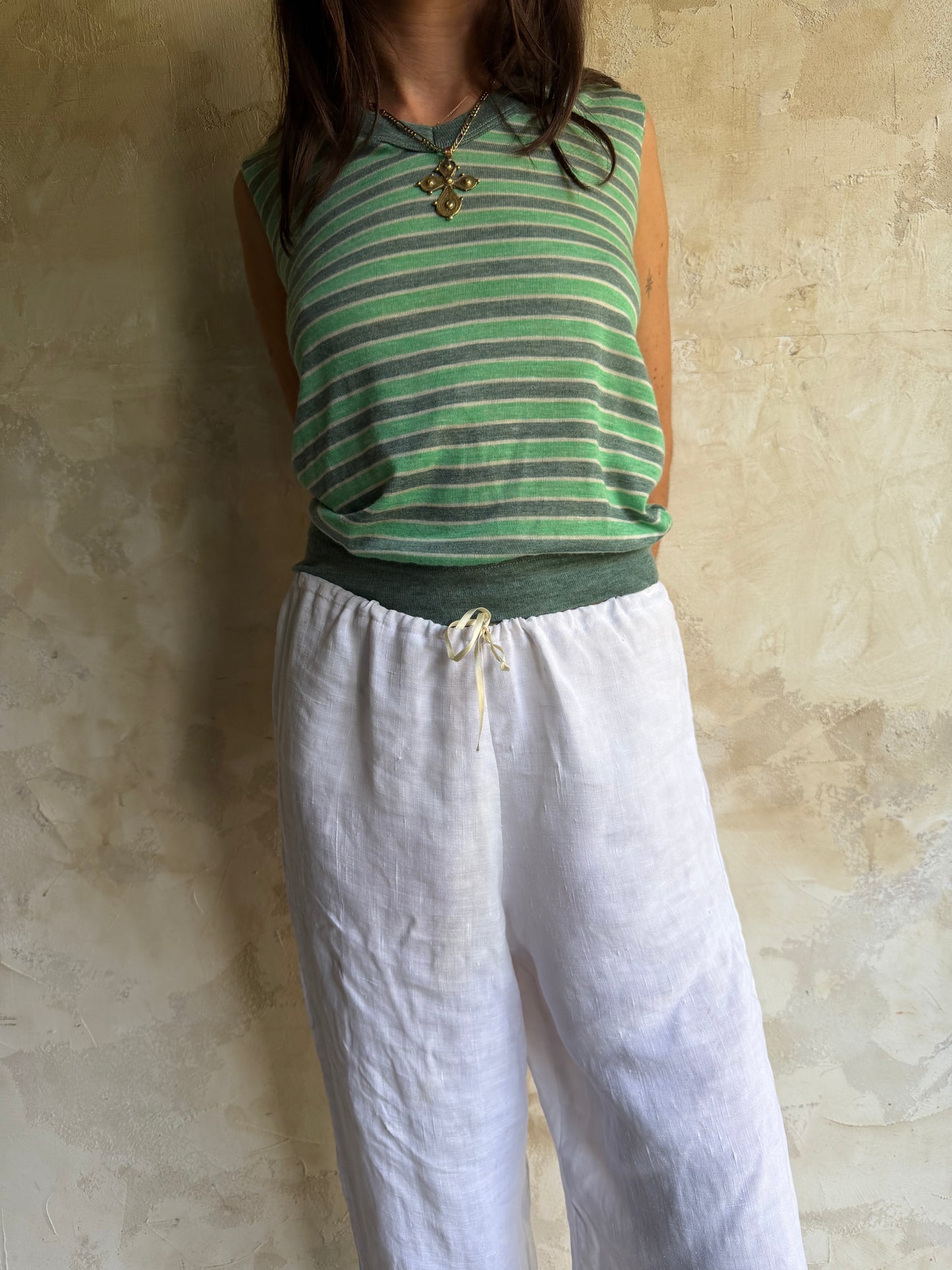 70s Green Striped Tank