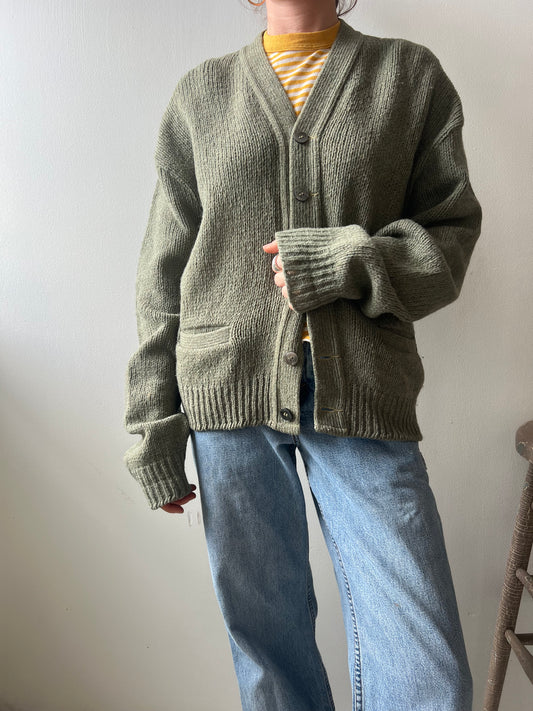 Sage Green Wool Cardigan