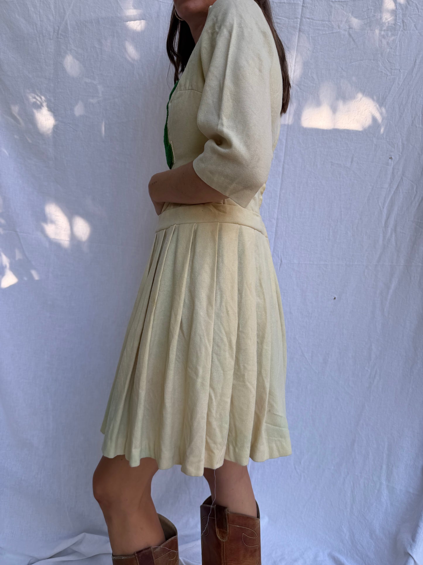 1950s Wool Cheerleading Dress