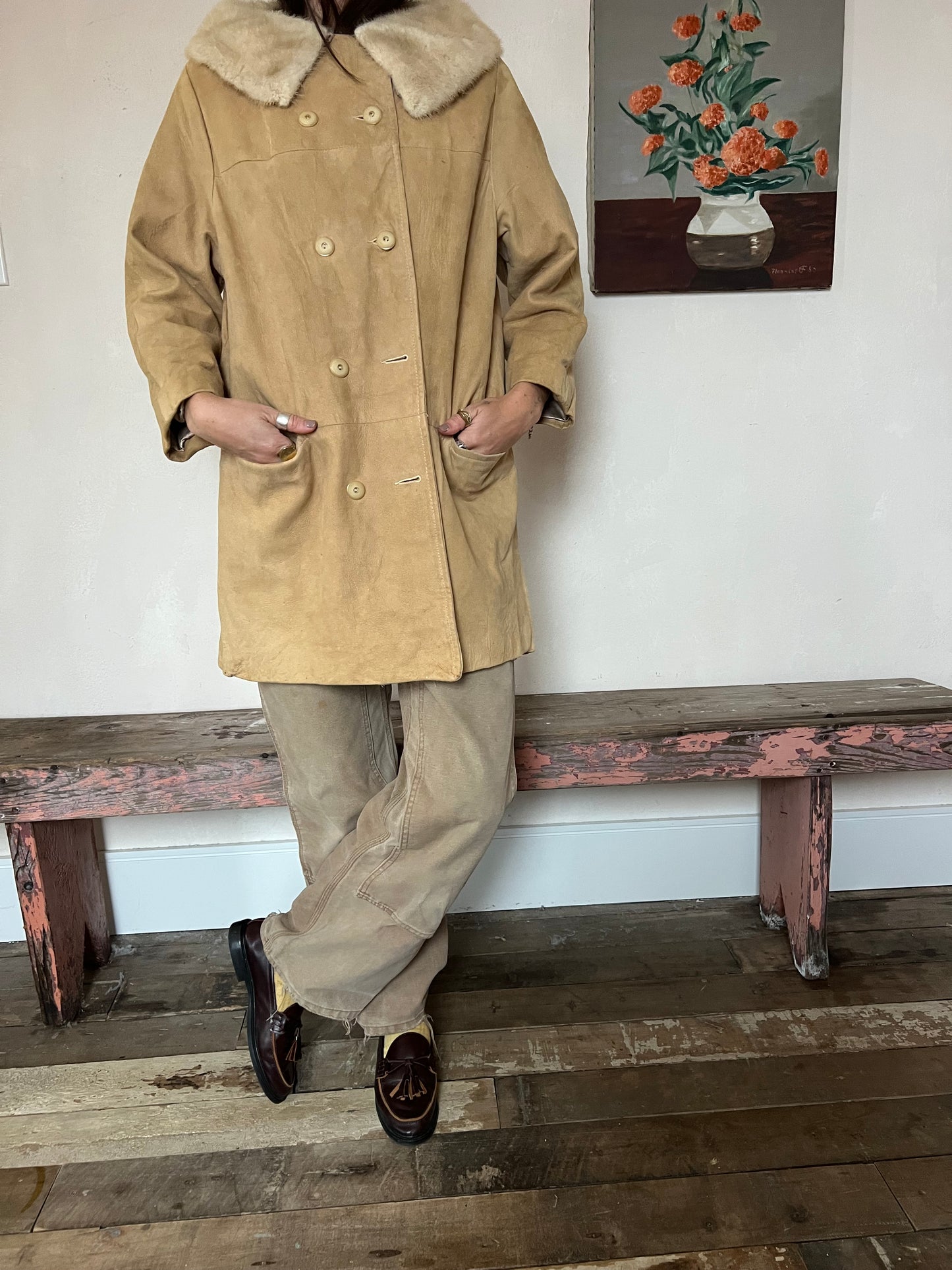 Suede Fur Collar Jacket