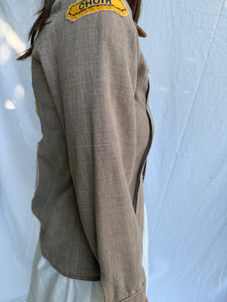 1970s Patched Fawn Shacket