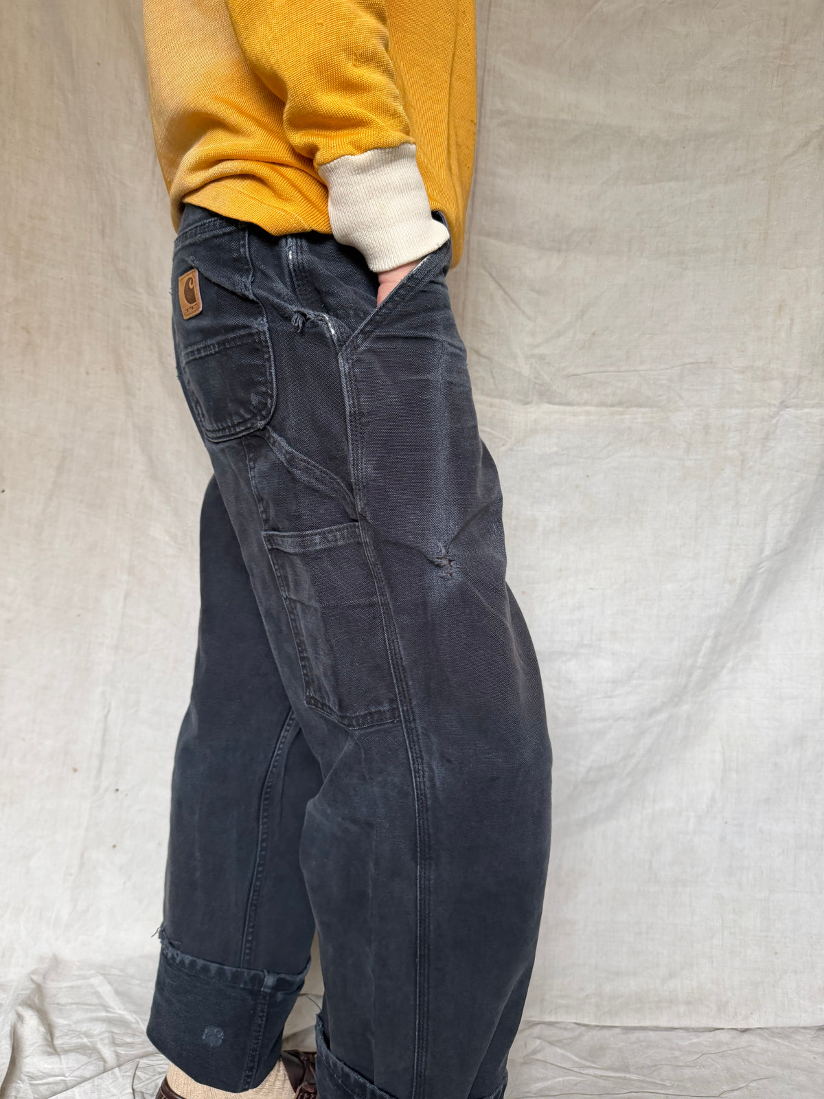 Black Faded Carhartt Pants