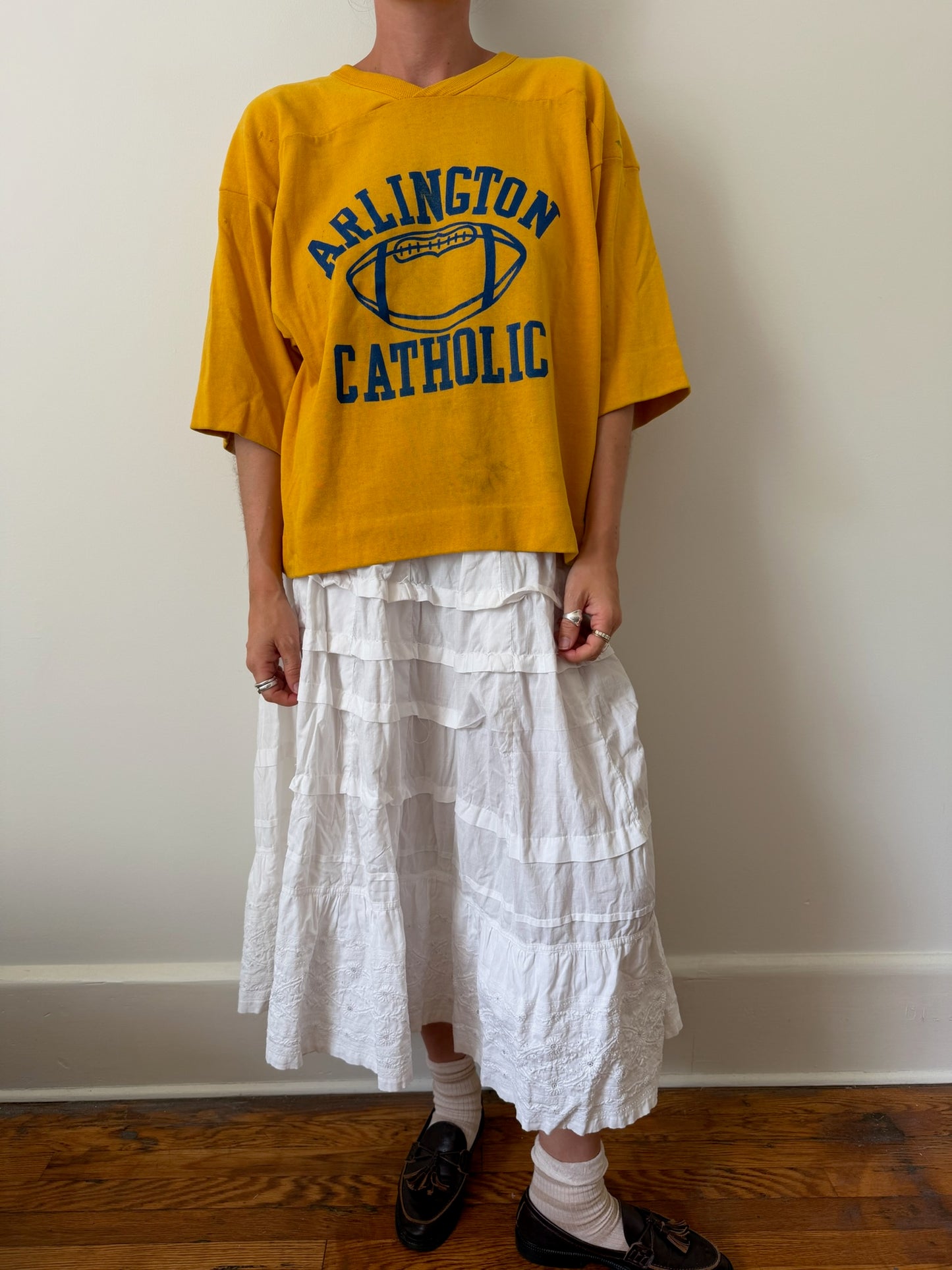 Yellow Cropped Arlington Football Jersey