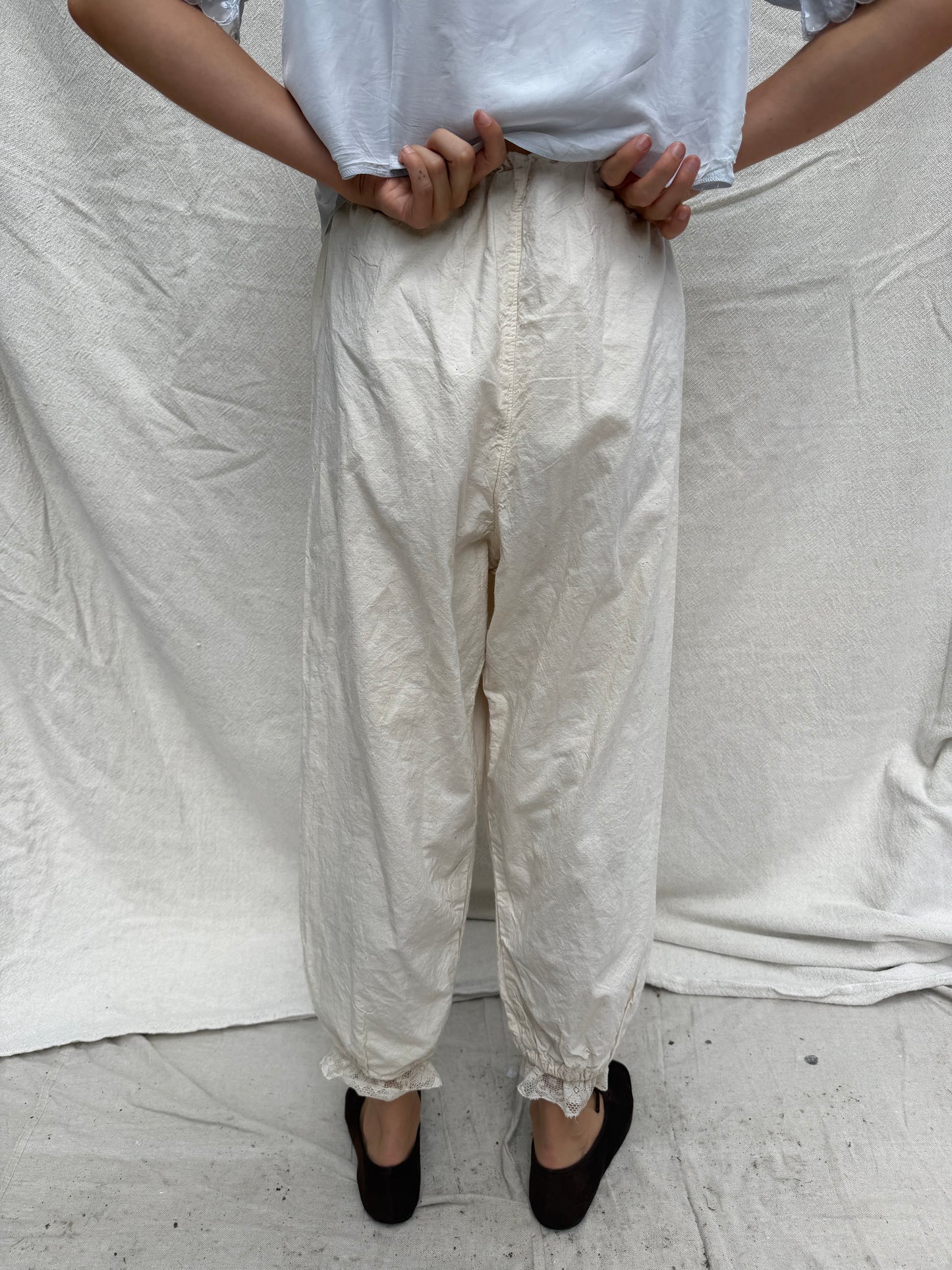 Cream Cotton Bloomer Pants