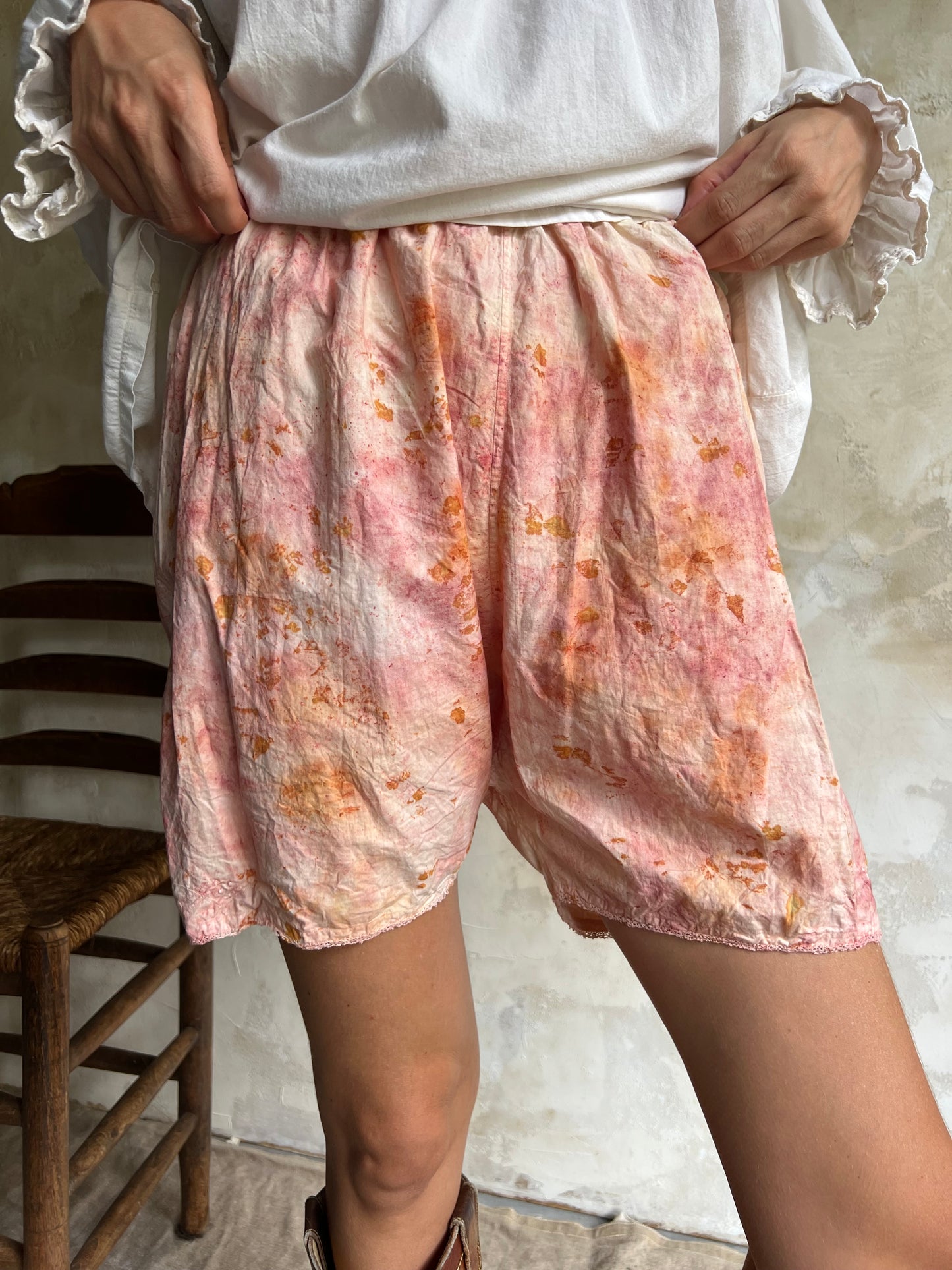 Madder Bundle Dyed Crochet Trim Bloomers