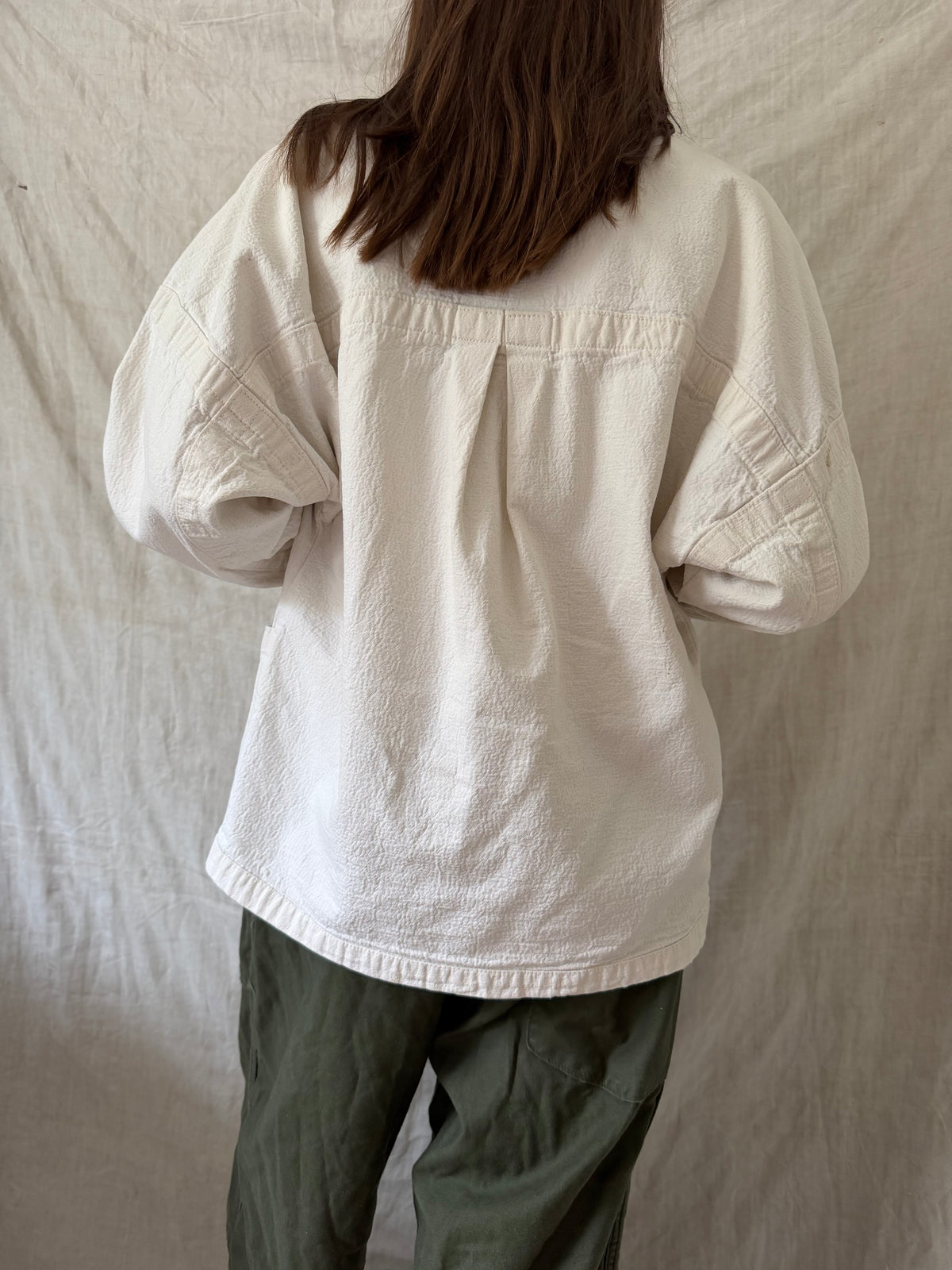 Off White Canvas Chore Jacket