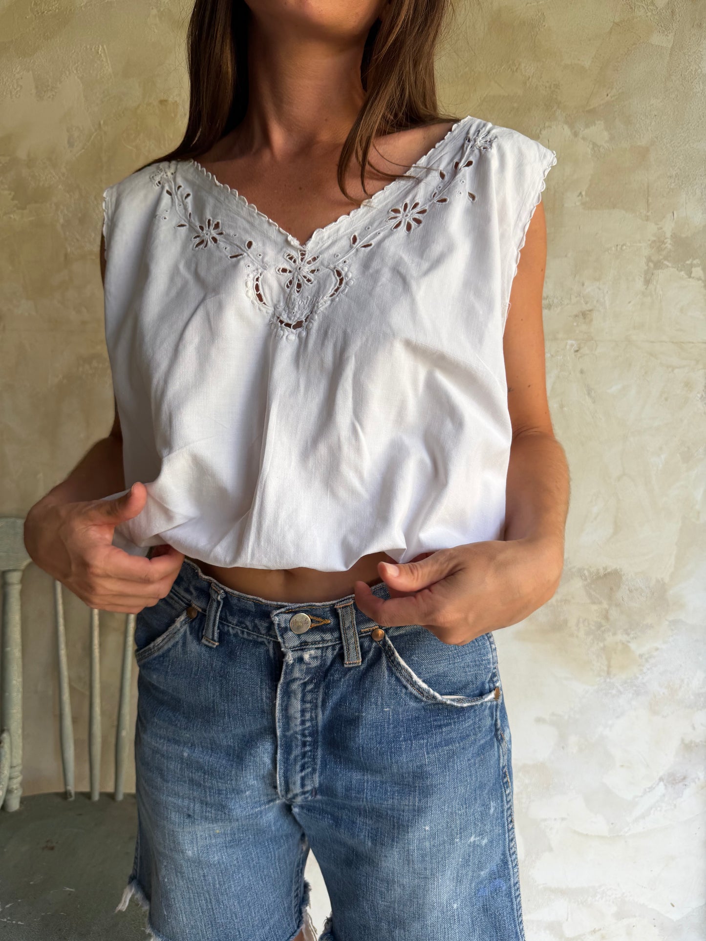 Reworked Antique Cropped Blouse 04