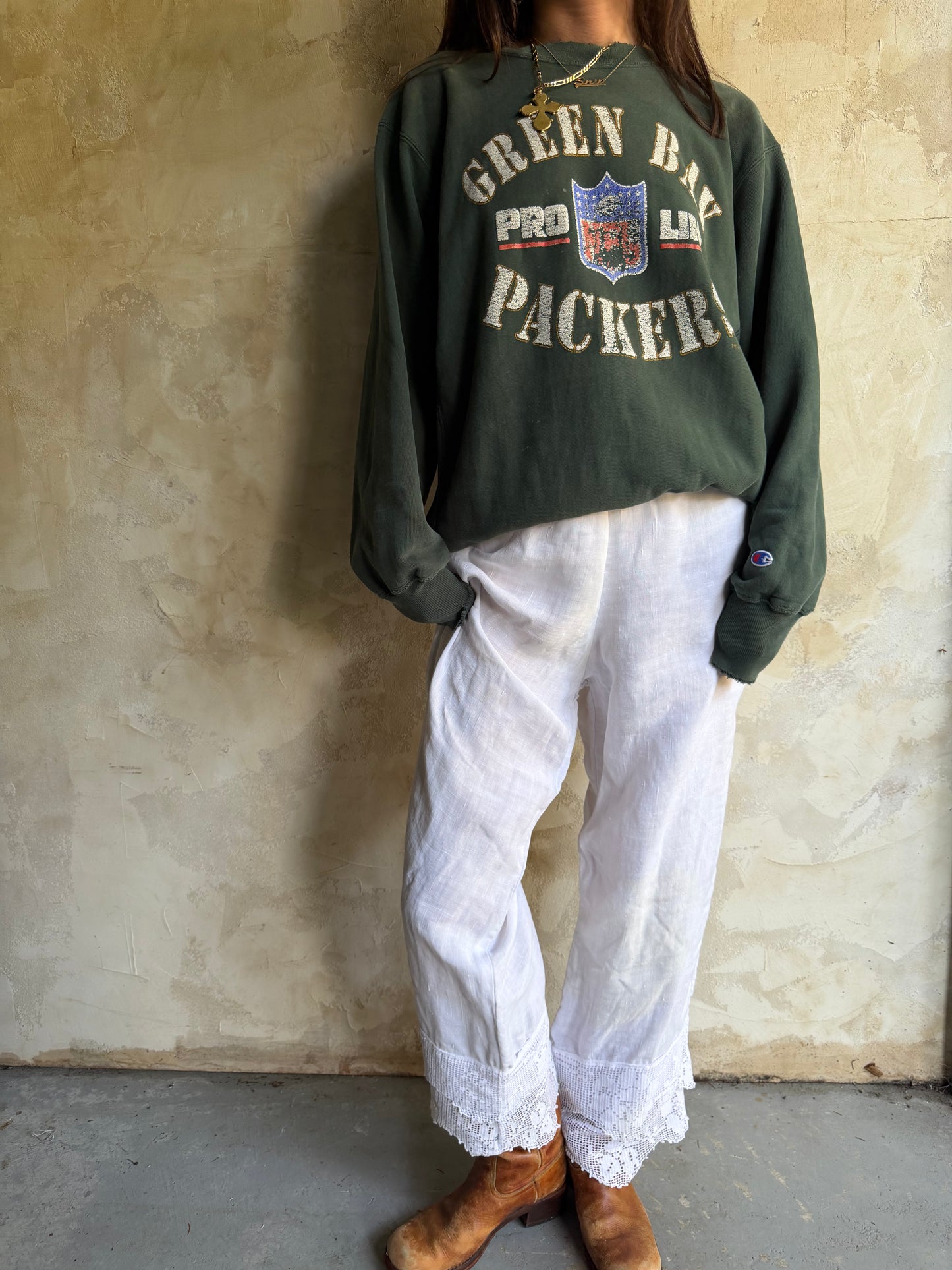 Green Bay Packers Faded Green Crewneck