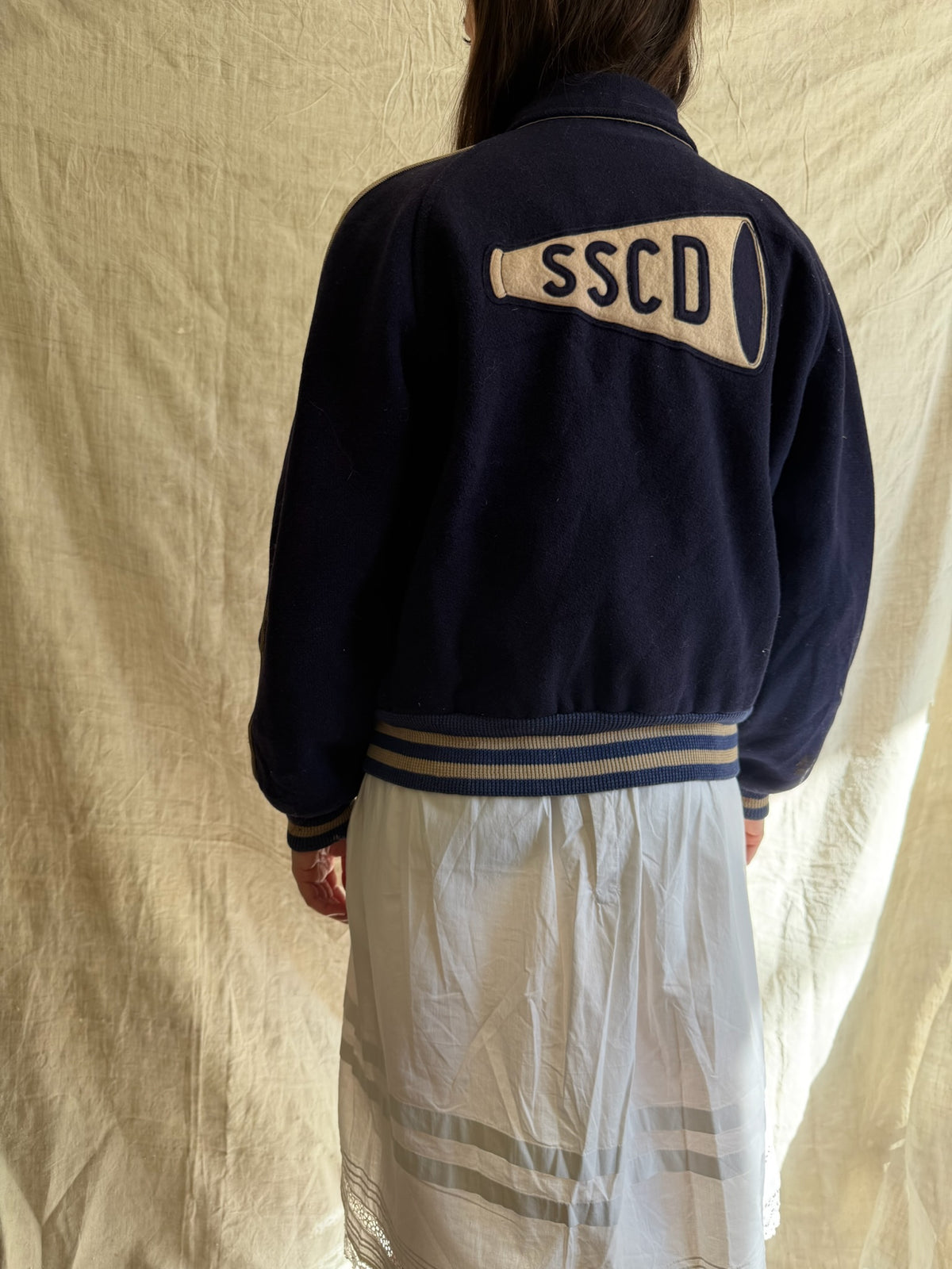 Navy Faded Blue Varsity Jacket