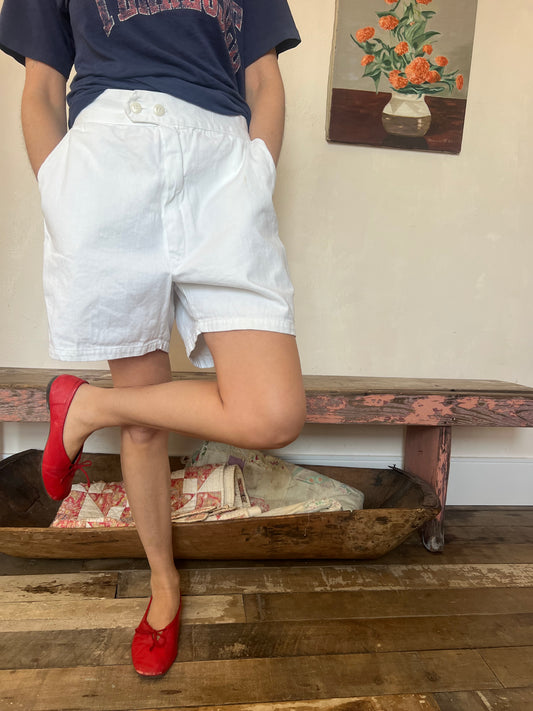 White Cotton Short