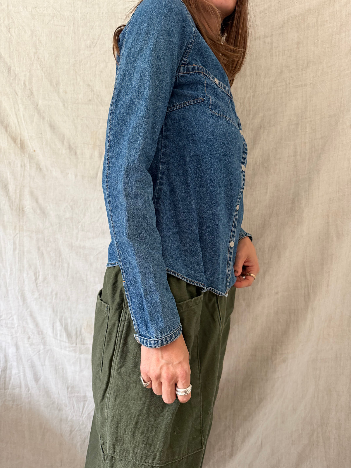Denim Button Top