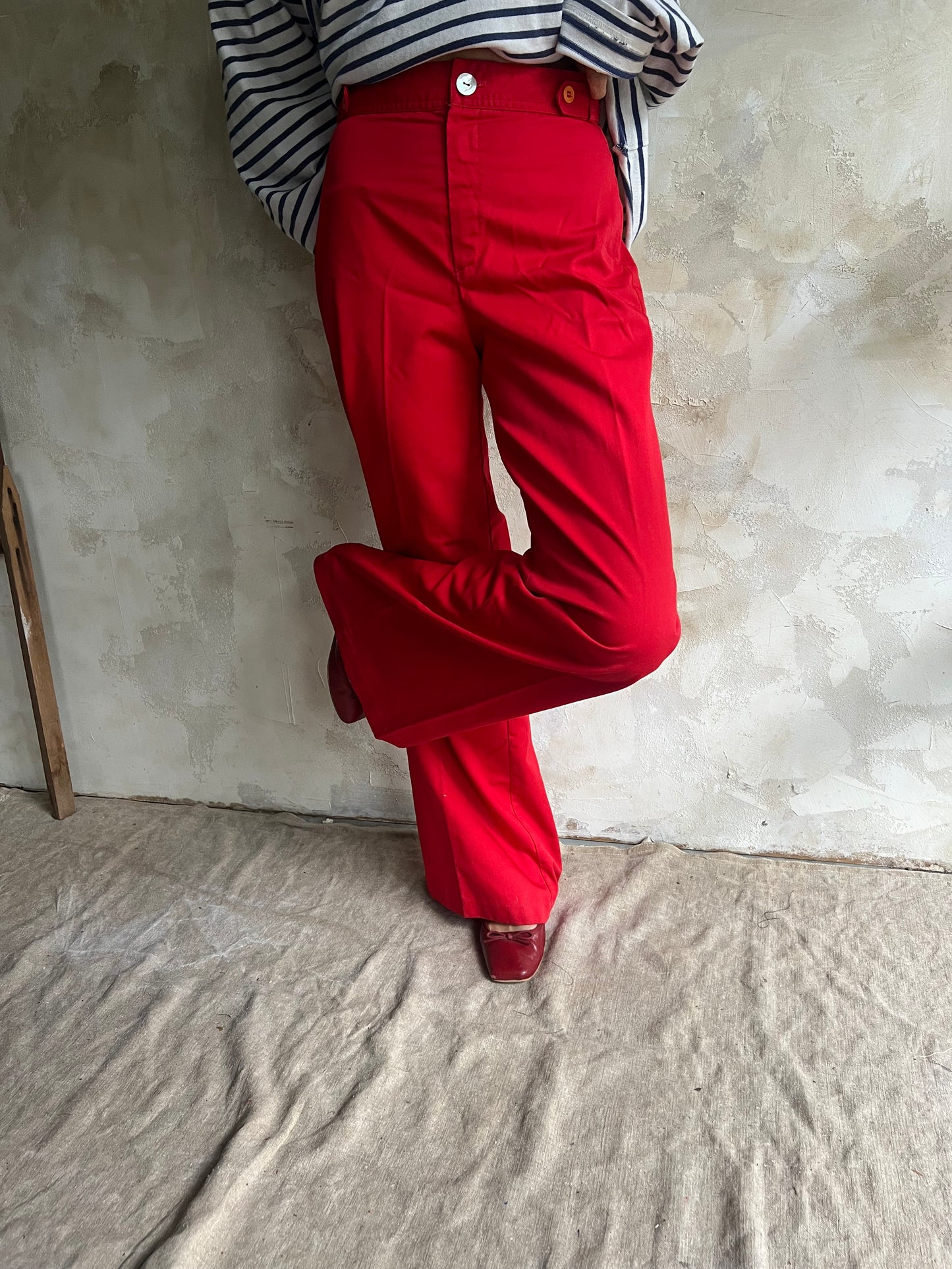 Original Cherry Red 70s Flares