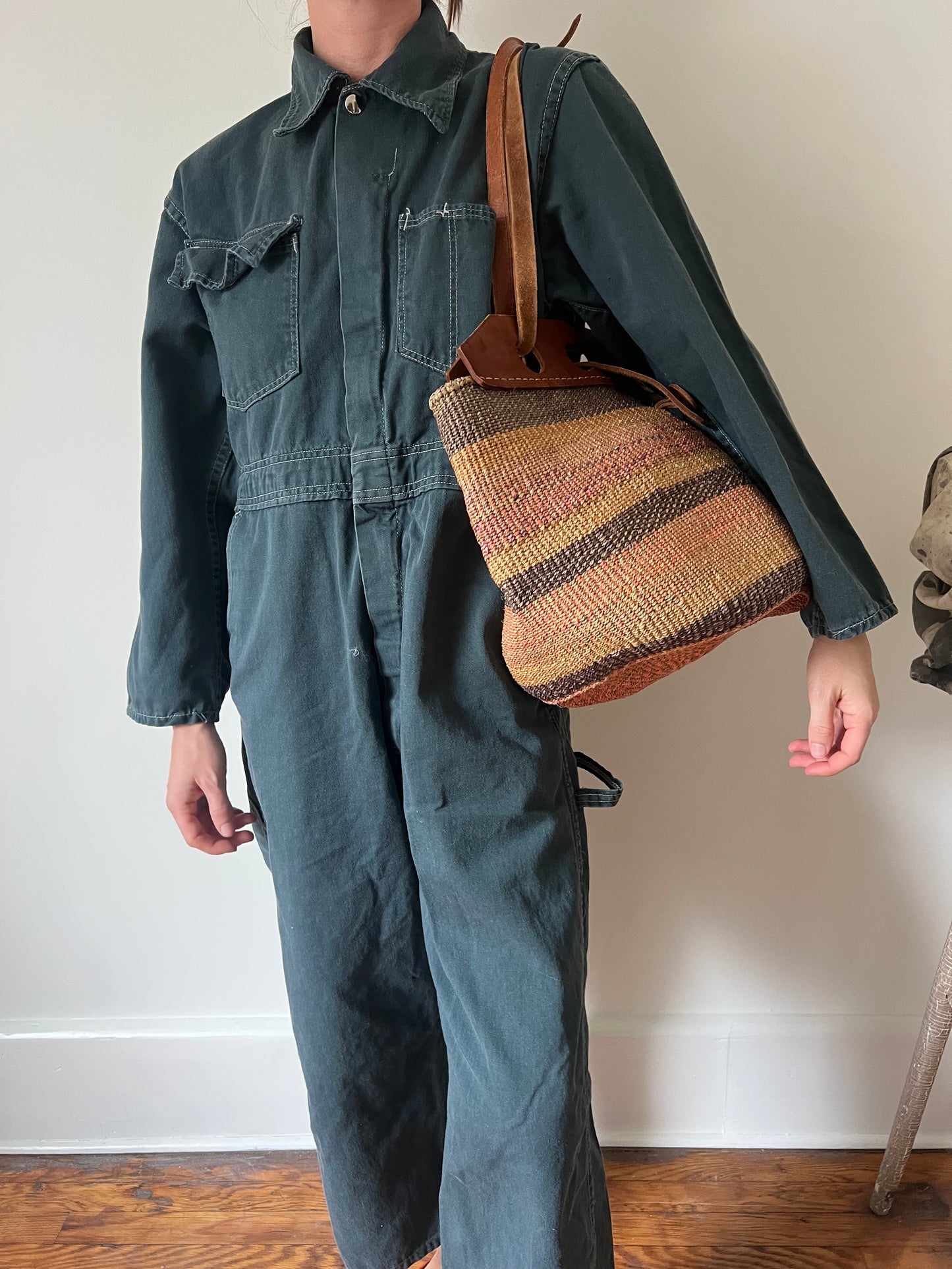 Woven Striped Market Bag