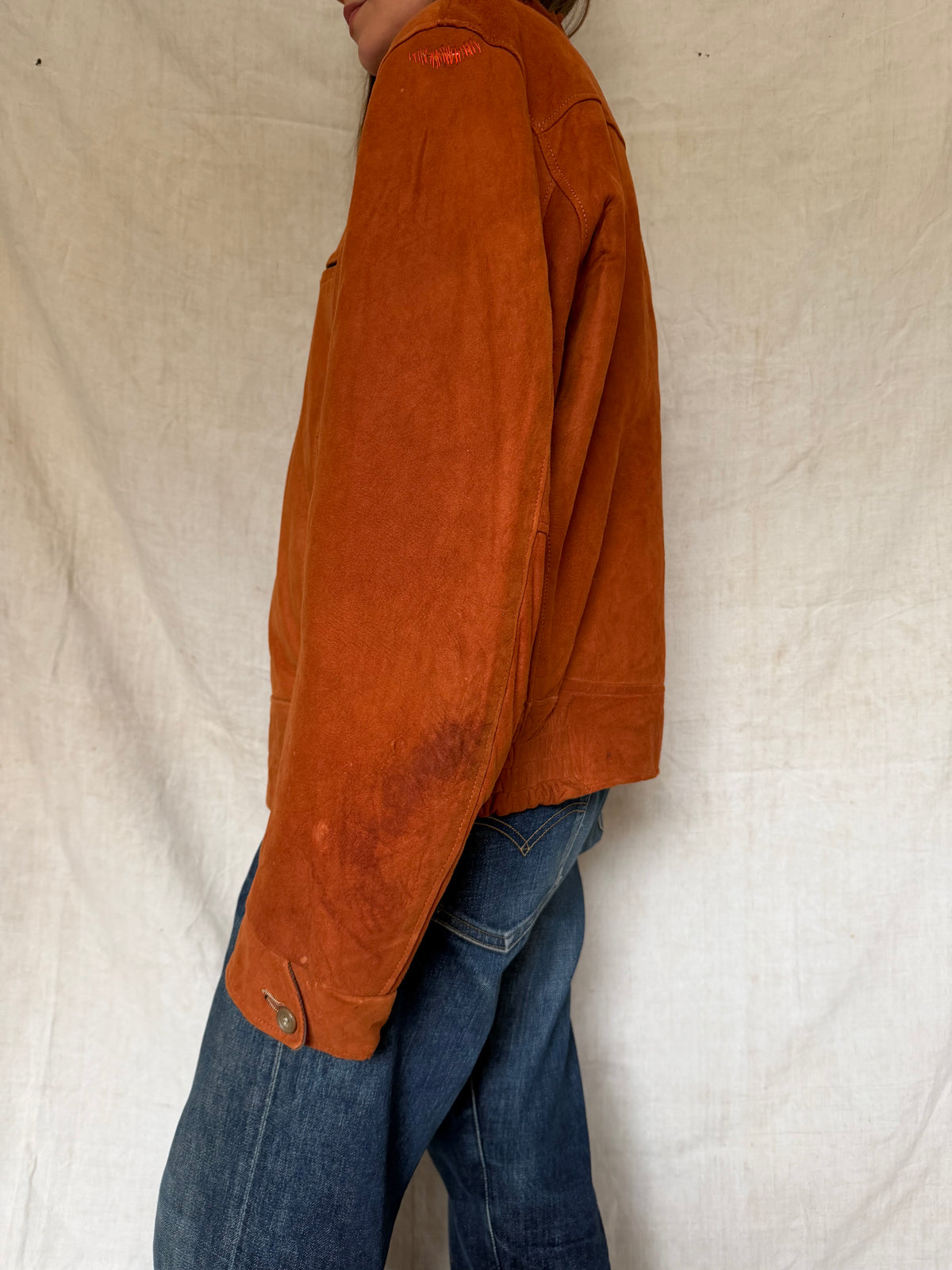 Rusty Orange Suede Jacket