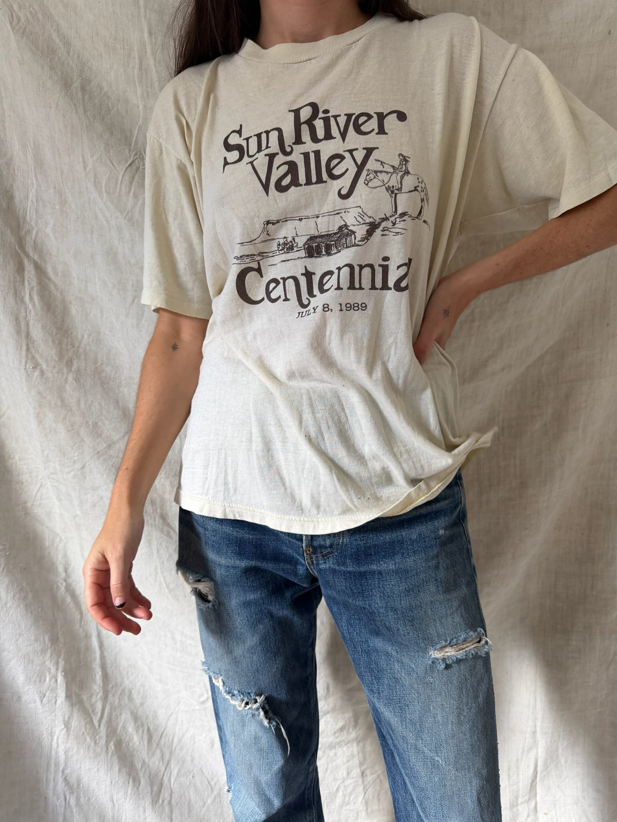 Cream Sun River Valley Centennial Tee