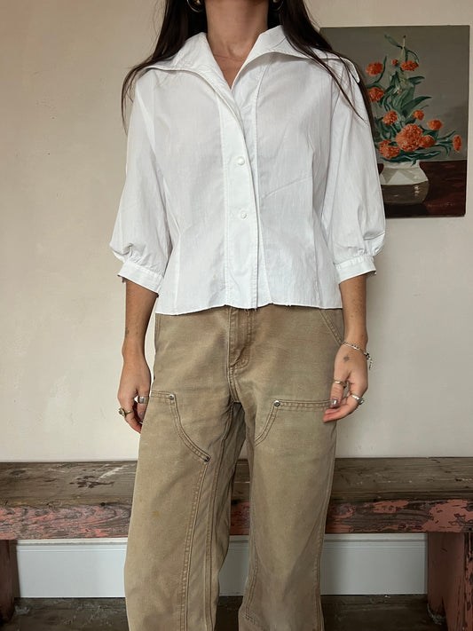 White 70s Sailor Blouse