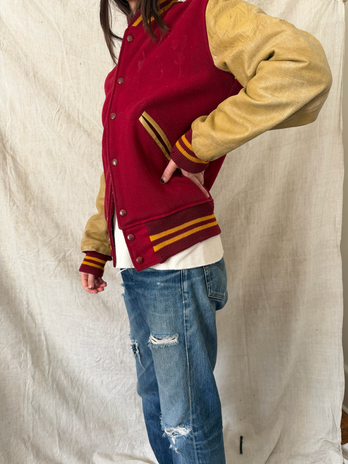 Red + Yellow Varsity Jacket