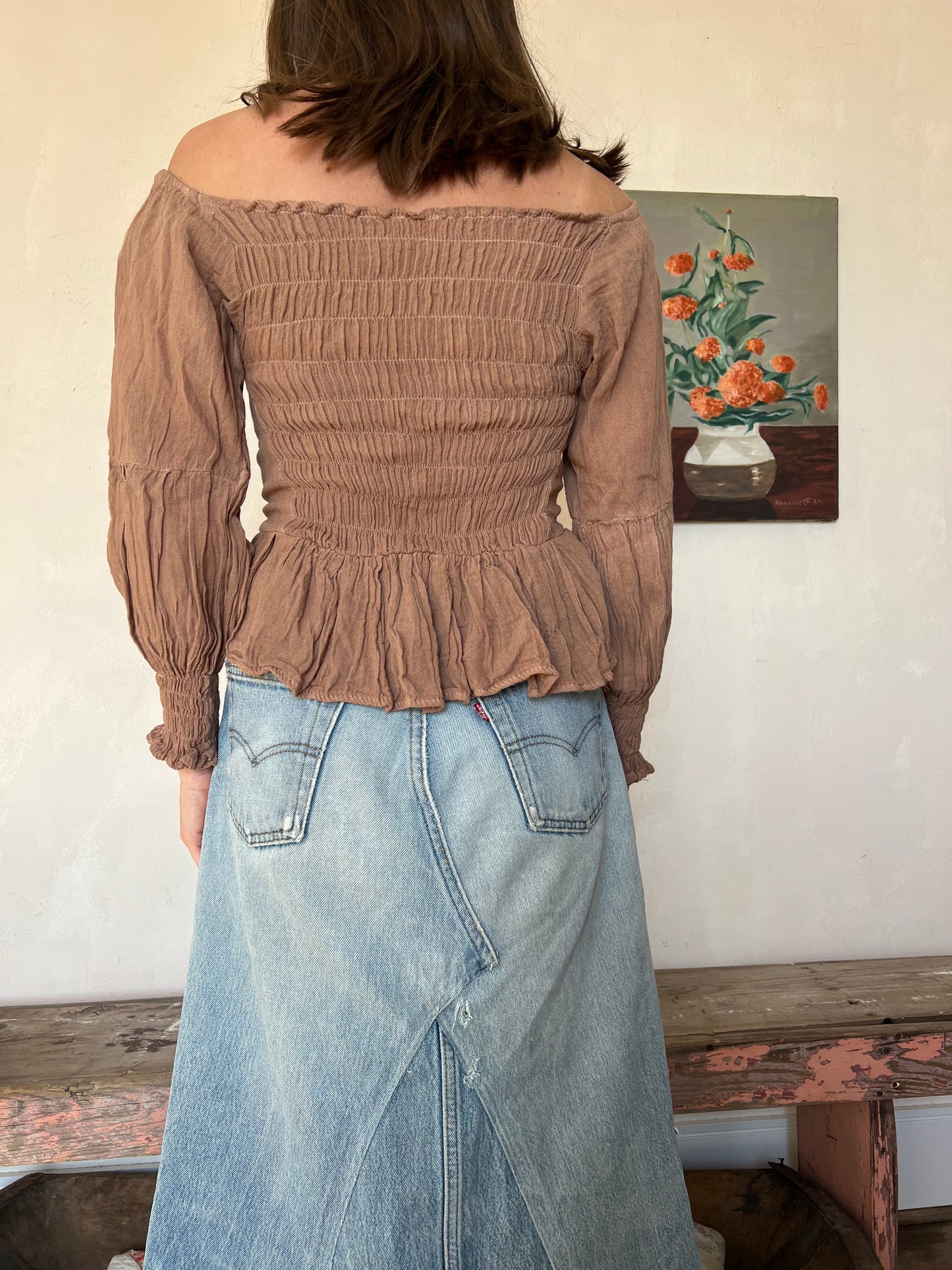 Oaxacan Brown Synched Blouse