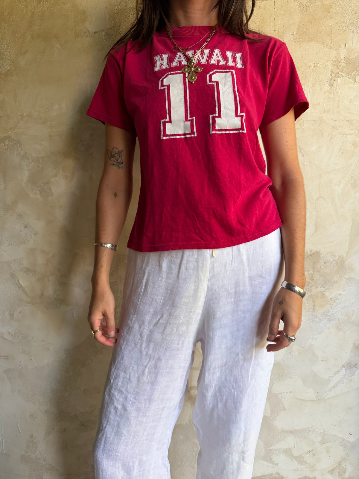 Red Hawaii Baby Tee