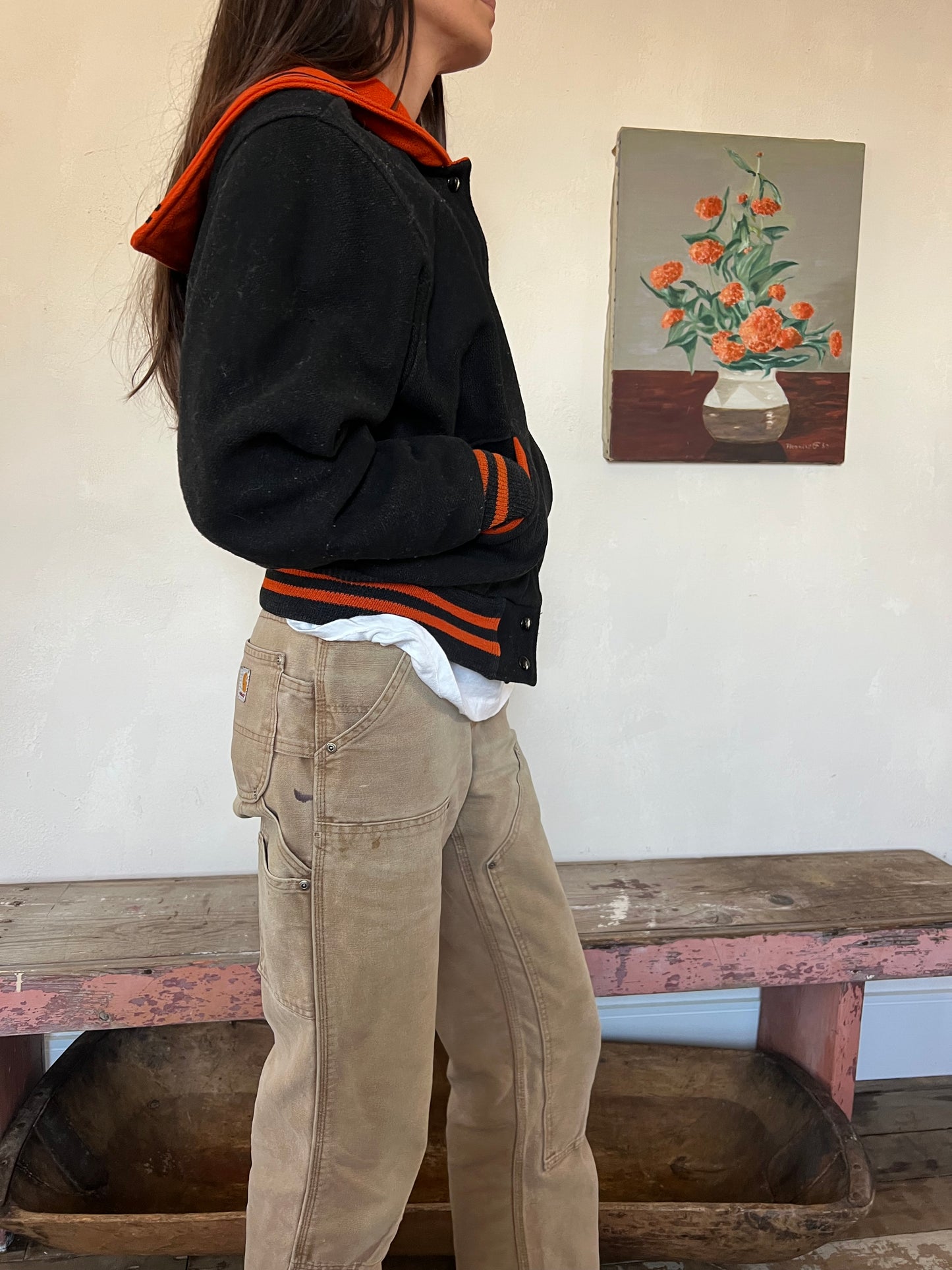 Black + Orange Cheerleading Jacket