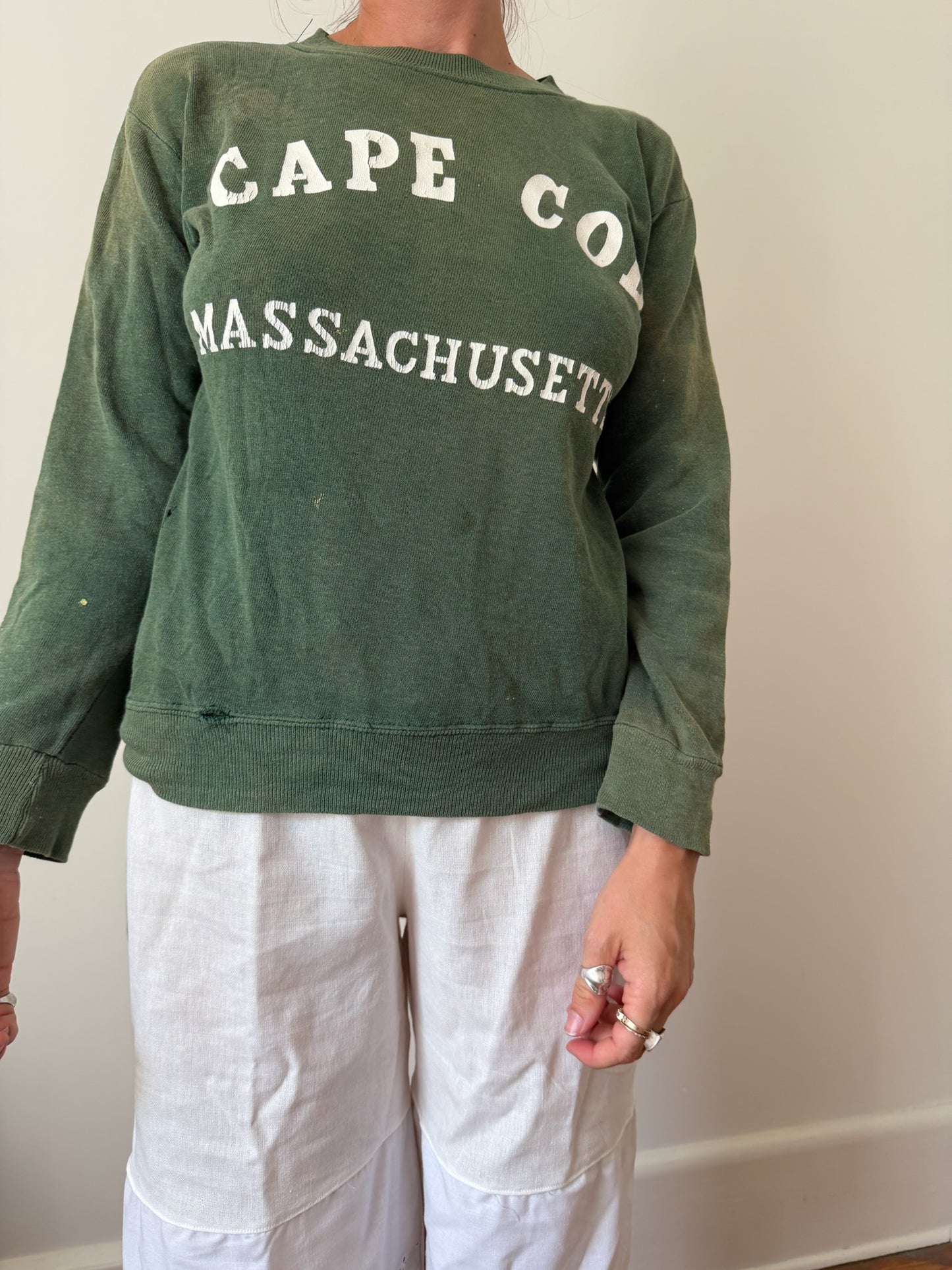 Green Cape Cod Sun Faded Crewneck