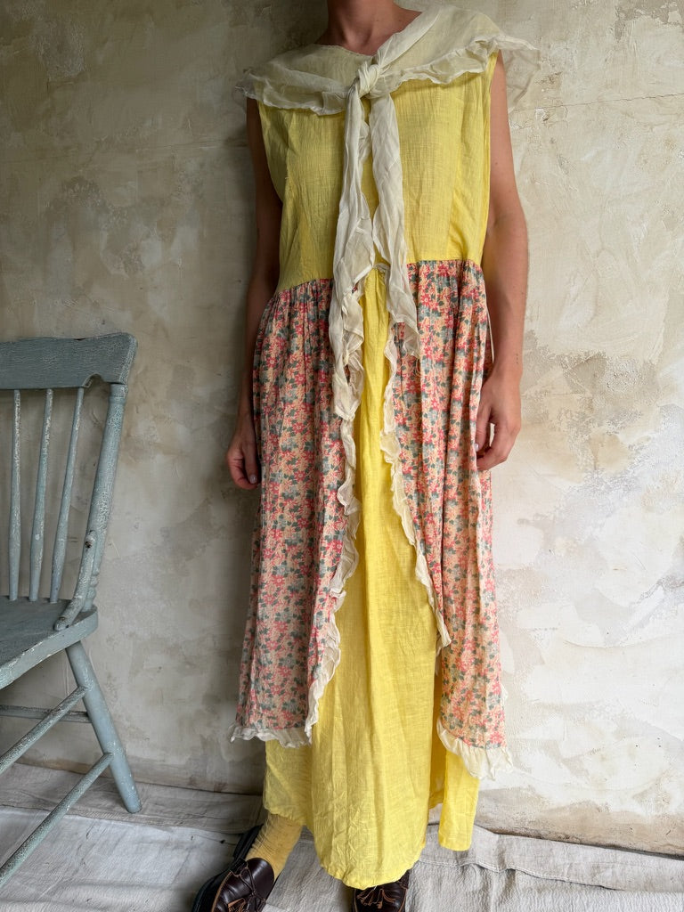 Antique Yellow Floral Dress