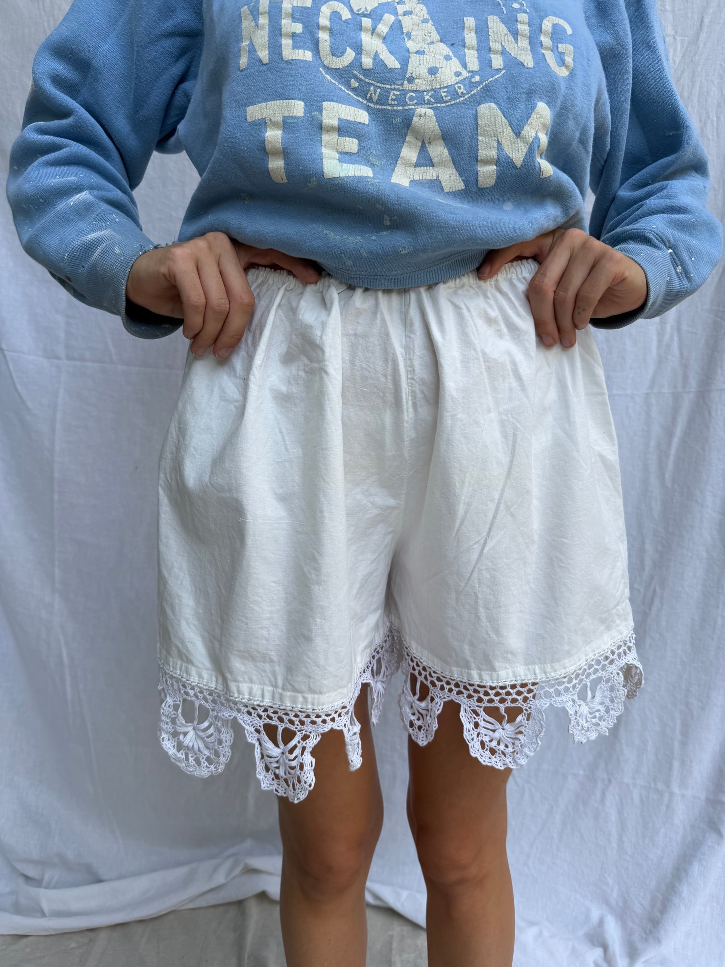 Antique Italian Bloomer with Crochet Trim