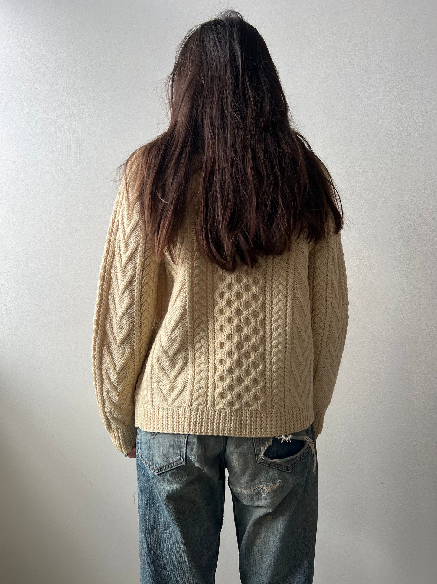 Cream Classic Irish Wool Cardigan