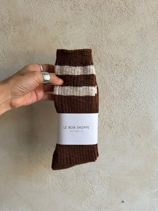 Cottage Varsity Socks In Bear Varsity by Le Bon Shoppe