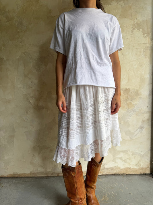 Cropped 90s Cotton Plain White Tee