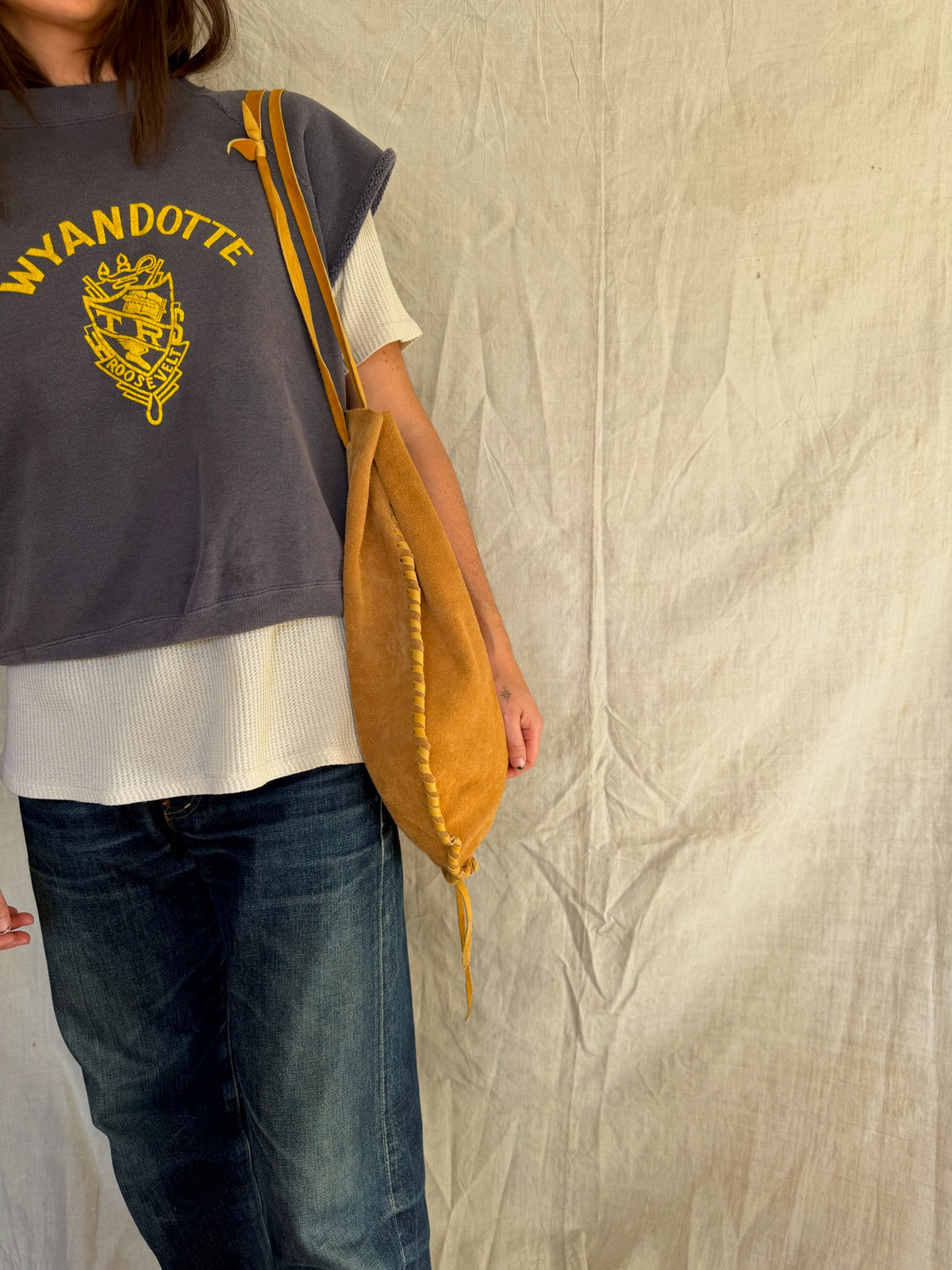 Handmade Suede Tote Bag