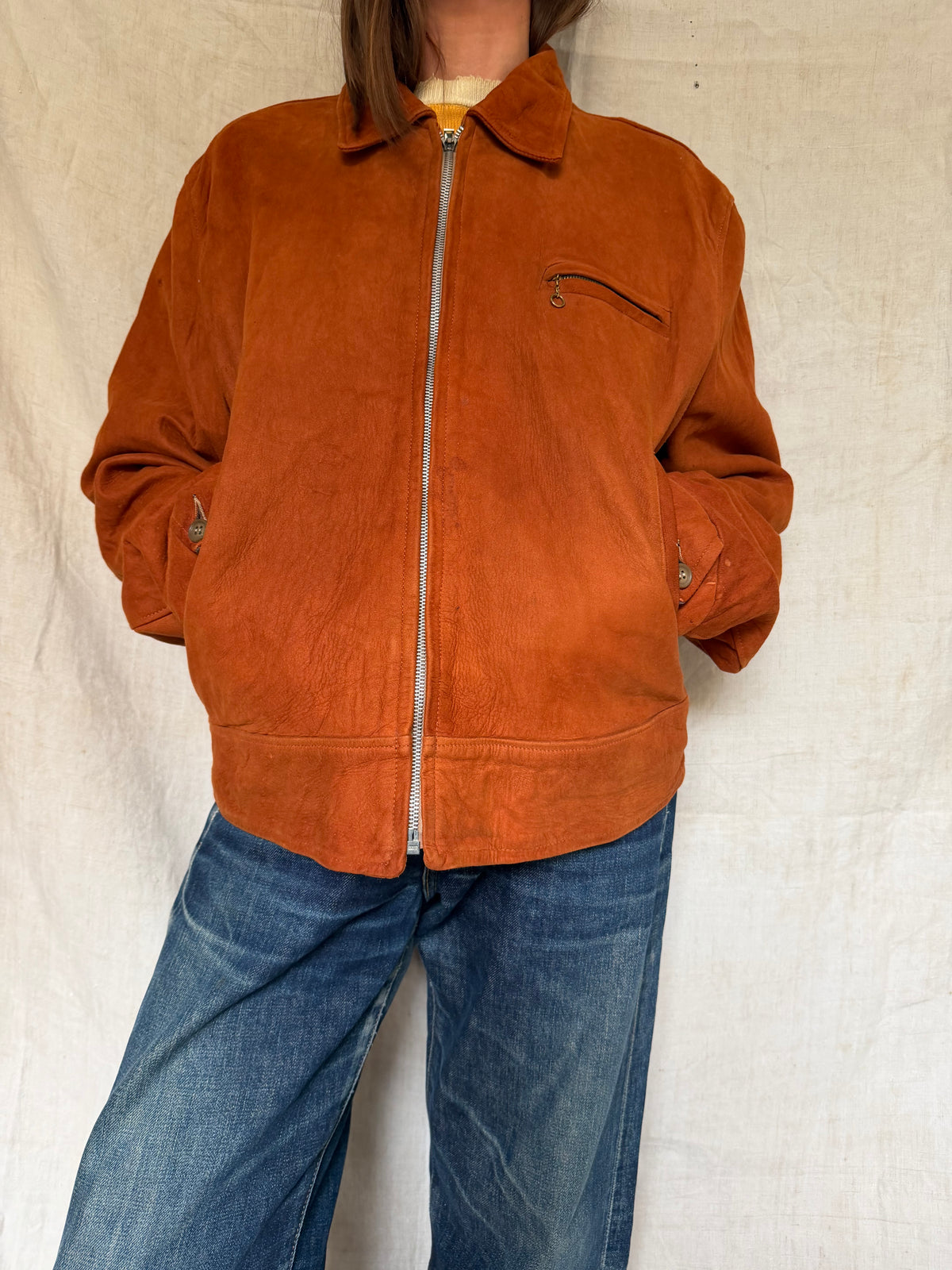 Rusty Orange Suede Jacket