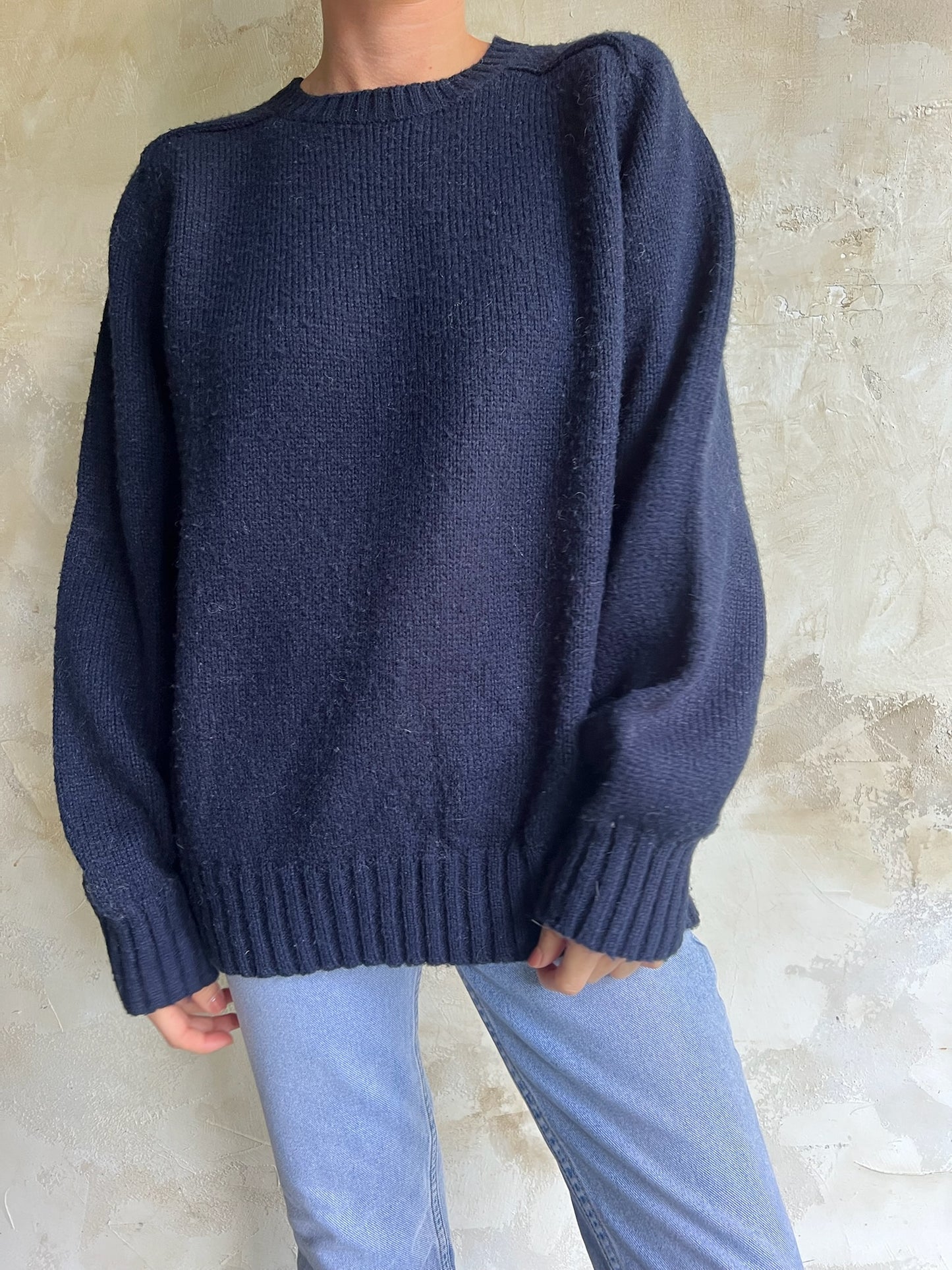 Navy Acrylic Pullover