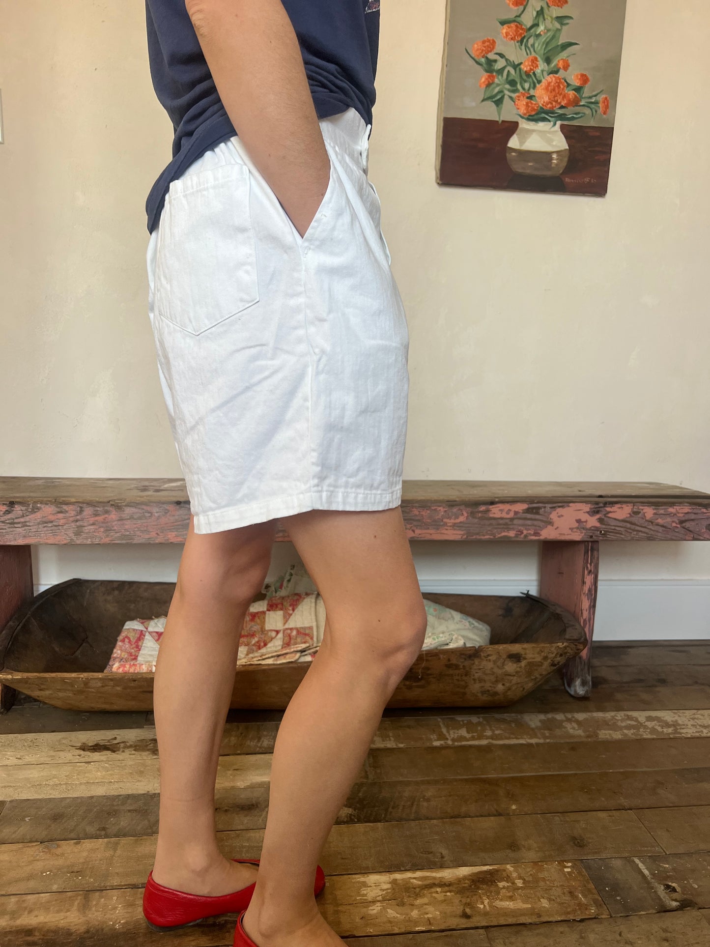 White Cotton Short