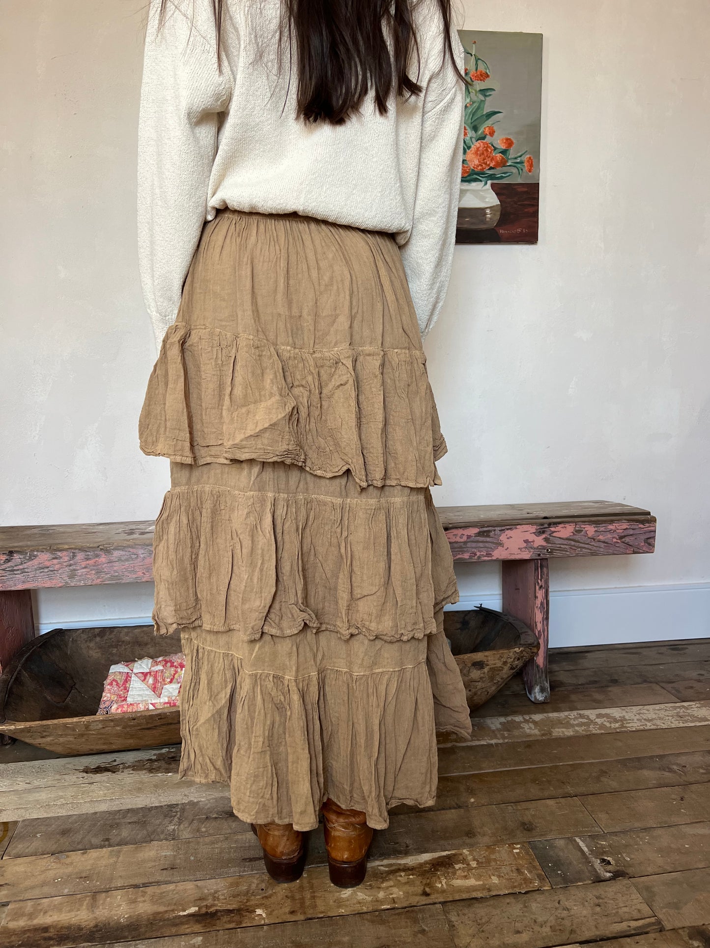 Oaxacan Wheat Ruffle Skirt